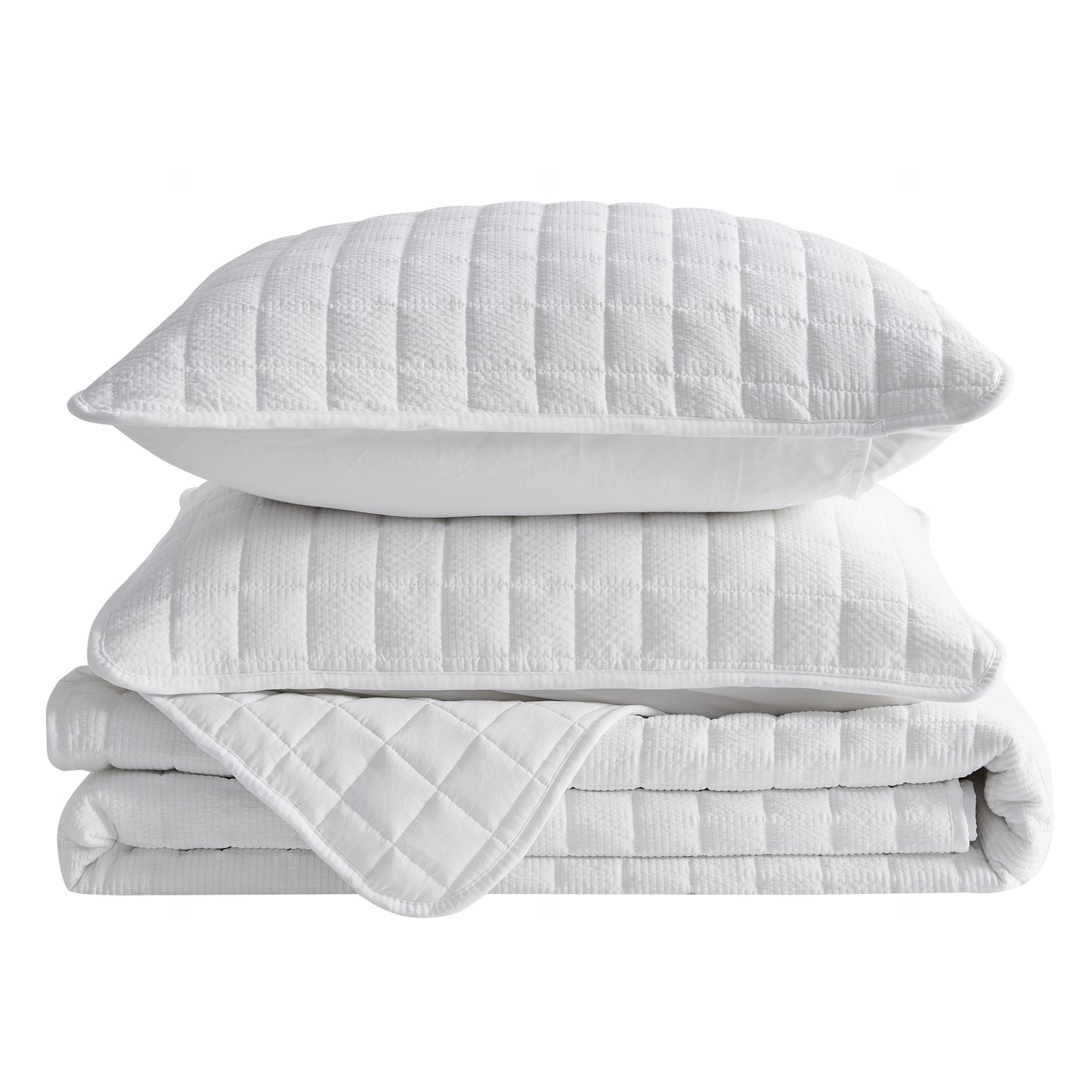 Box-Stitched Seersucker Quilt Set - Seersucker Collection