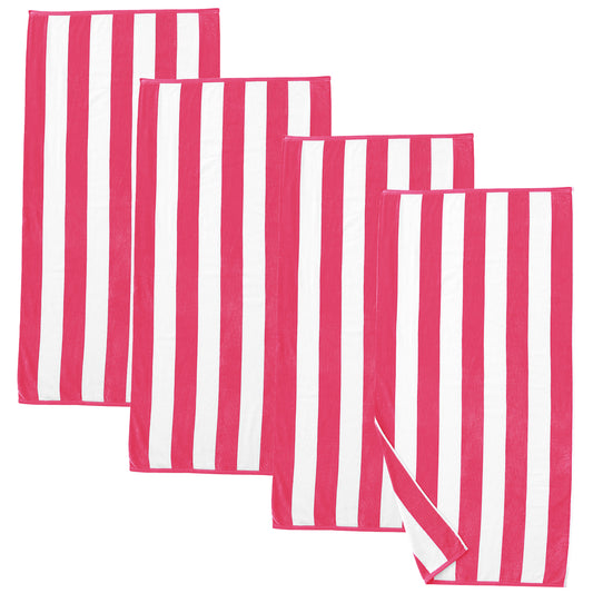 Cotton Velour Cabana Stripe Beach Towel - Novia Collection