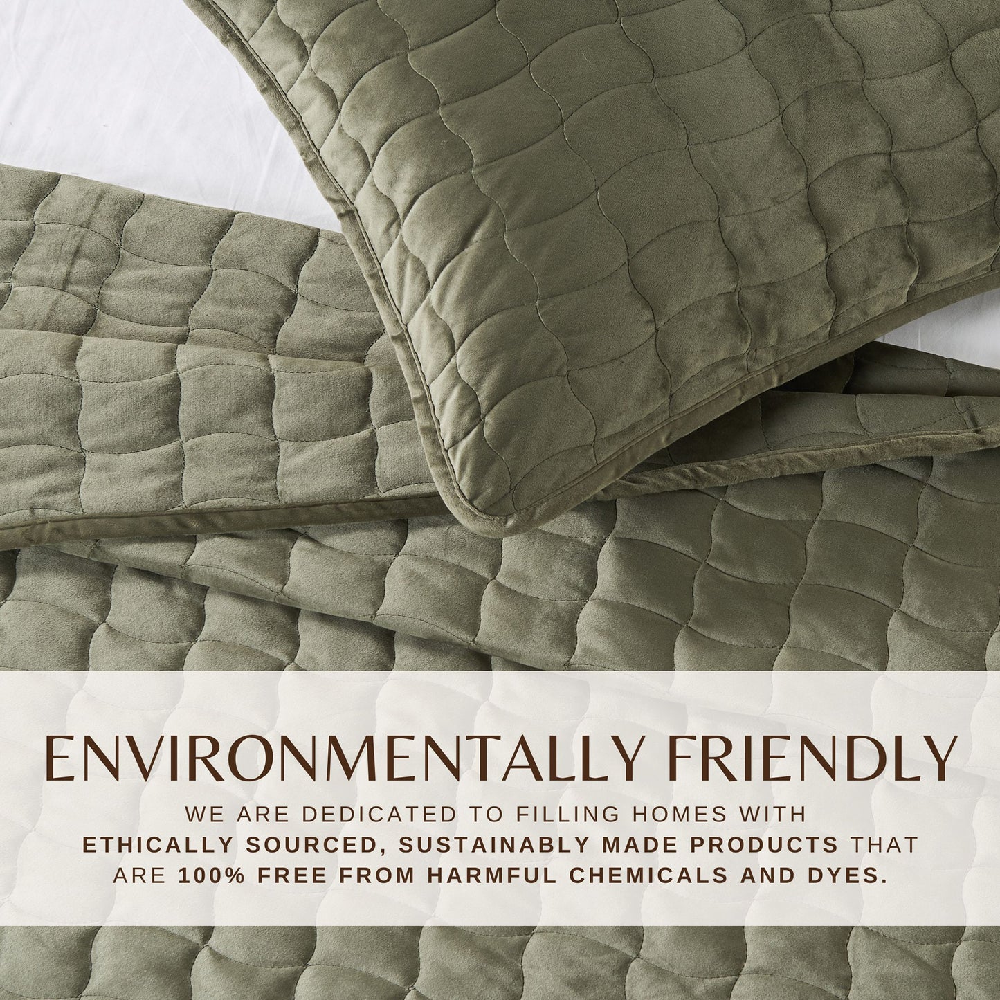 Velvet Box-Stitched Quilt Set - Vivica Collection
