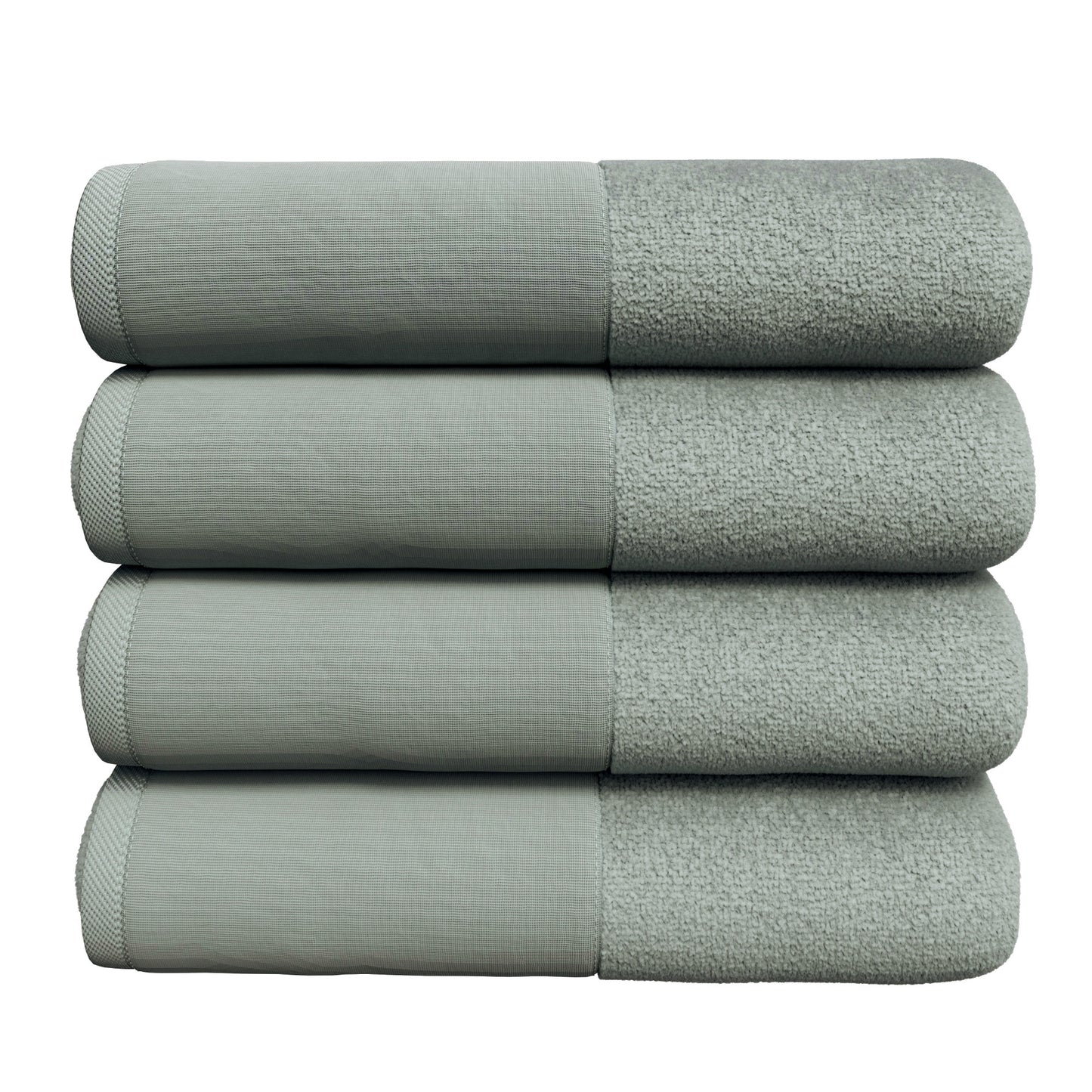 Cotton Linen-Like Border 6-Piece Towel Set - Priya Collection