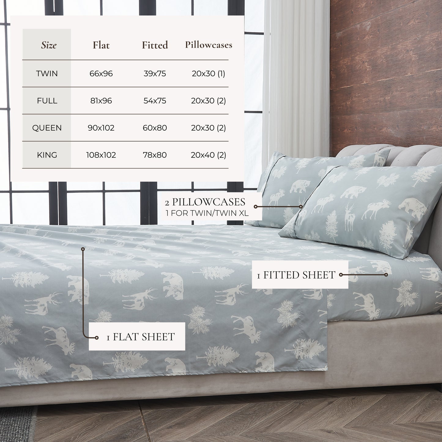 4-Piece Lodge Microfiber Sheet - Mountain Ridge Collection