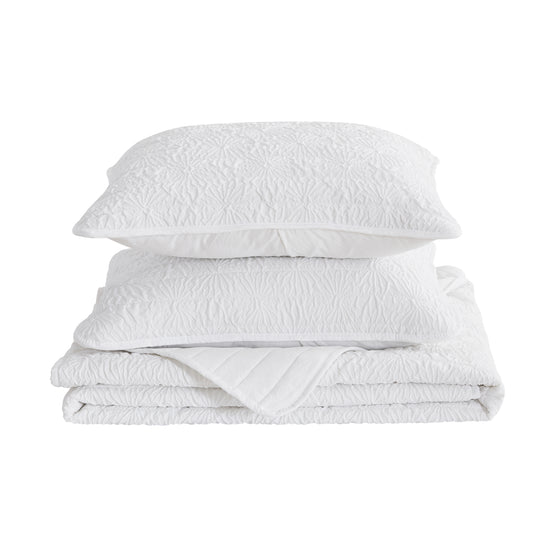 Floral Embossed Quilt Set - Floral Microsculpt Collection