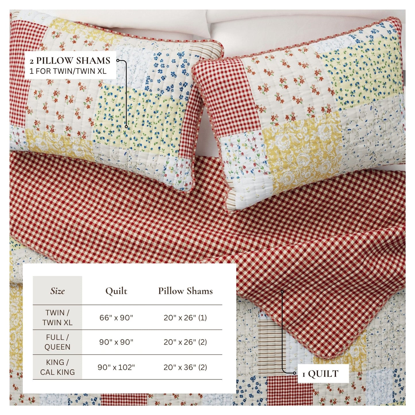 Cottage Floral Patchwork Quilt Set - Cottage Floral Patchwork Collection