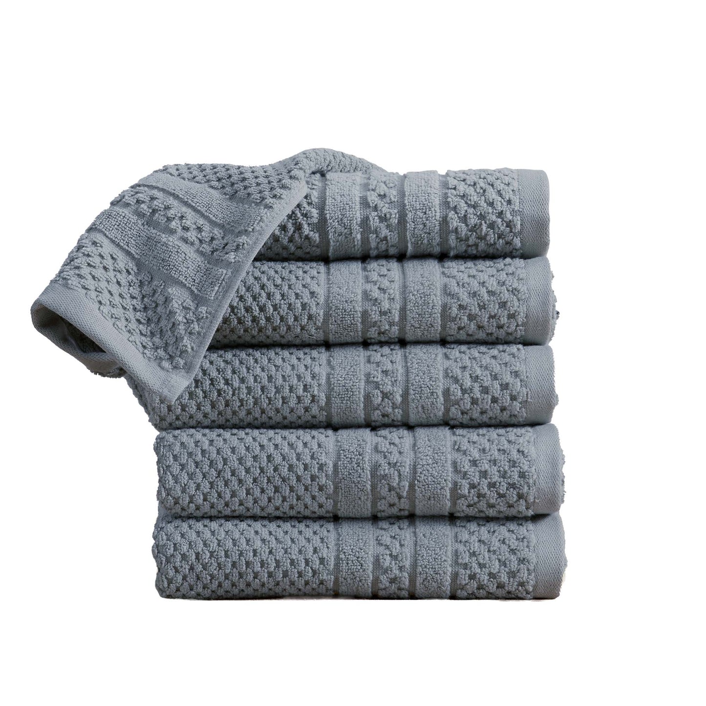 100% Cotton Checkered Jacquard Bath Towel Set - Giuliana Collection