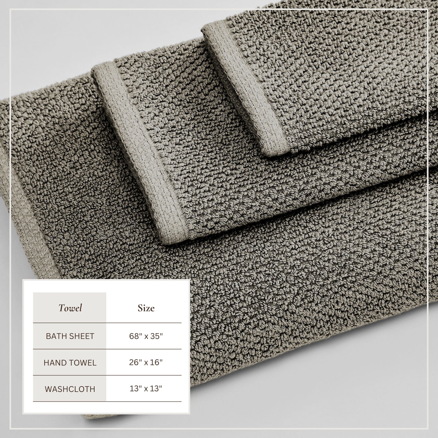 Cotton Textured Bath Towel Set - Acacia Collection