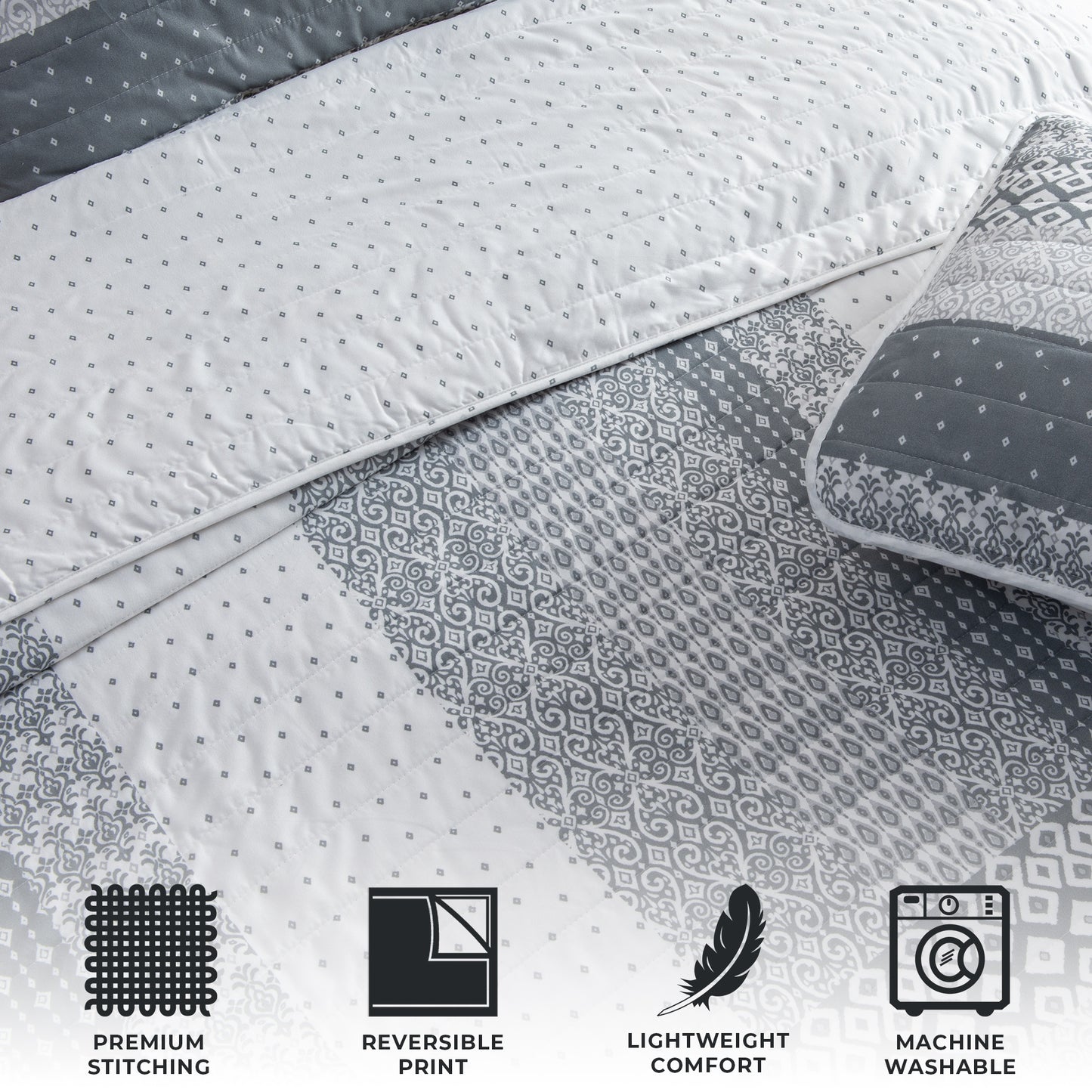 3-Piece Stripe Quilt - Dorothea Collection