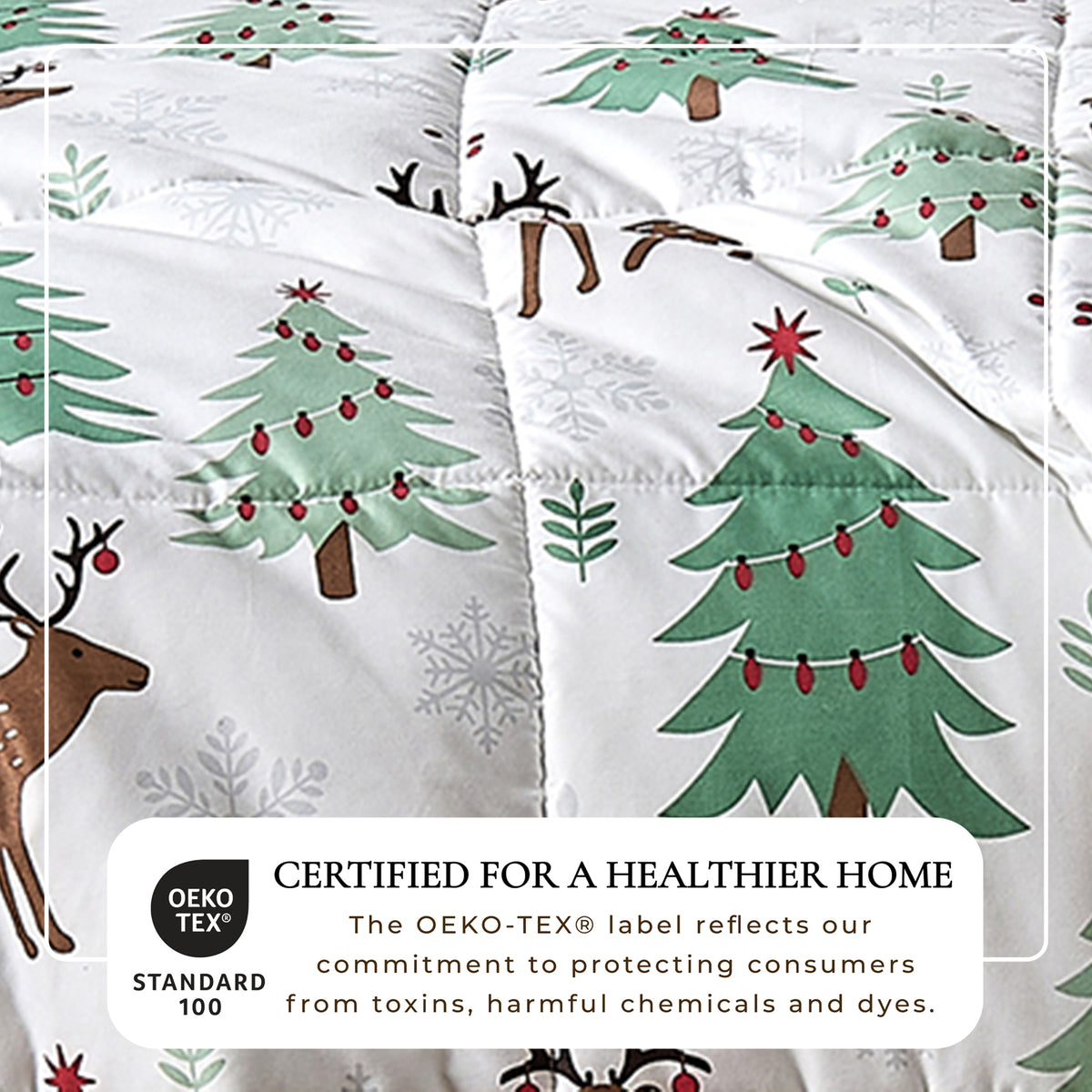 Reversible Christmas Comforter and Sham Set - Holiday / Lodge Odette Collection