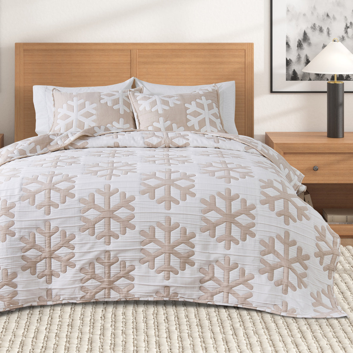 Matelassé Snowflake Quilt Set - Nino Collection