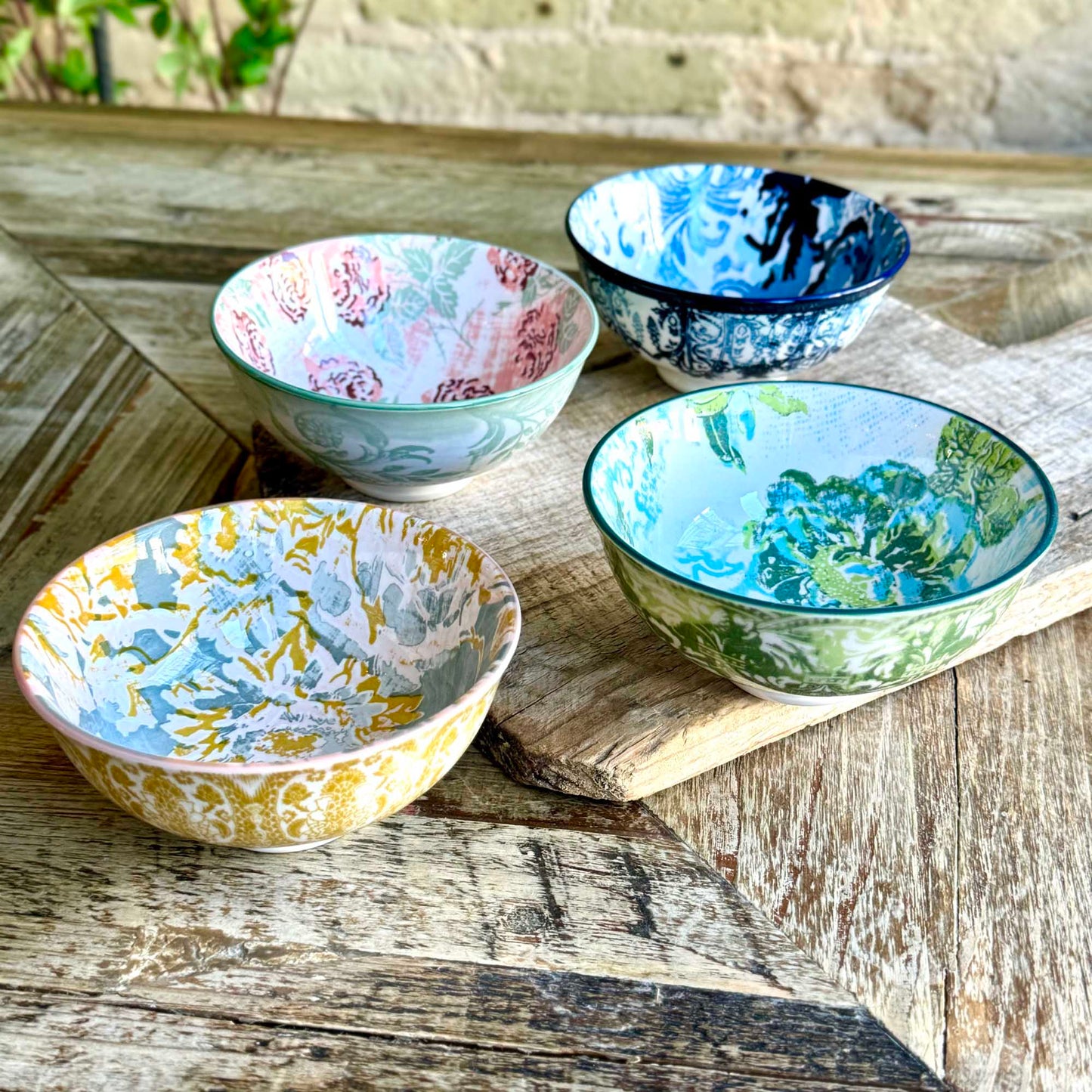 Patina Vie Maison Assorted Artisan Dinner Plate & Bowls, Set of 4
