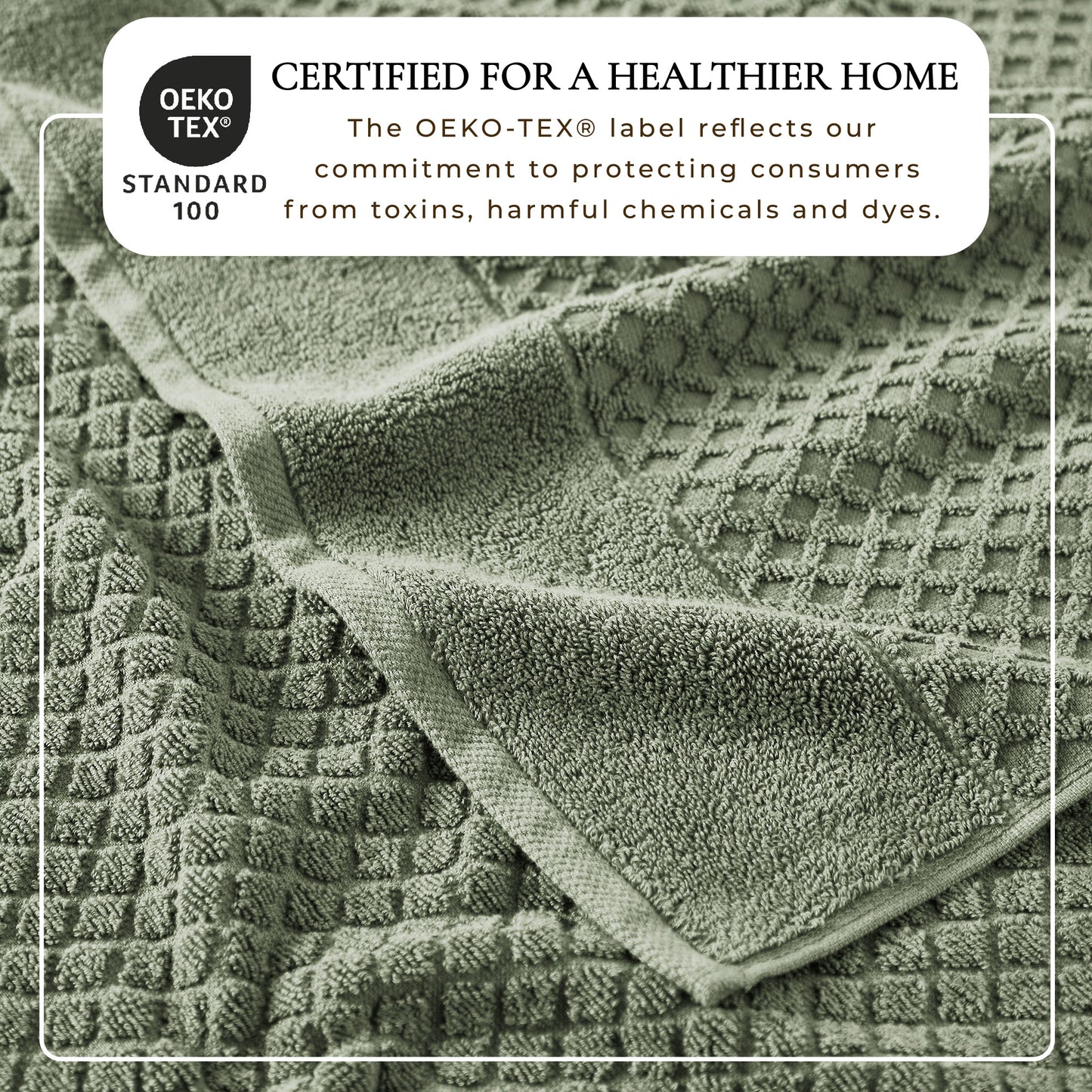 Cotton Diamond Waffle Weave Bath Towel Set - Grayson Collection