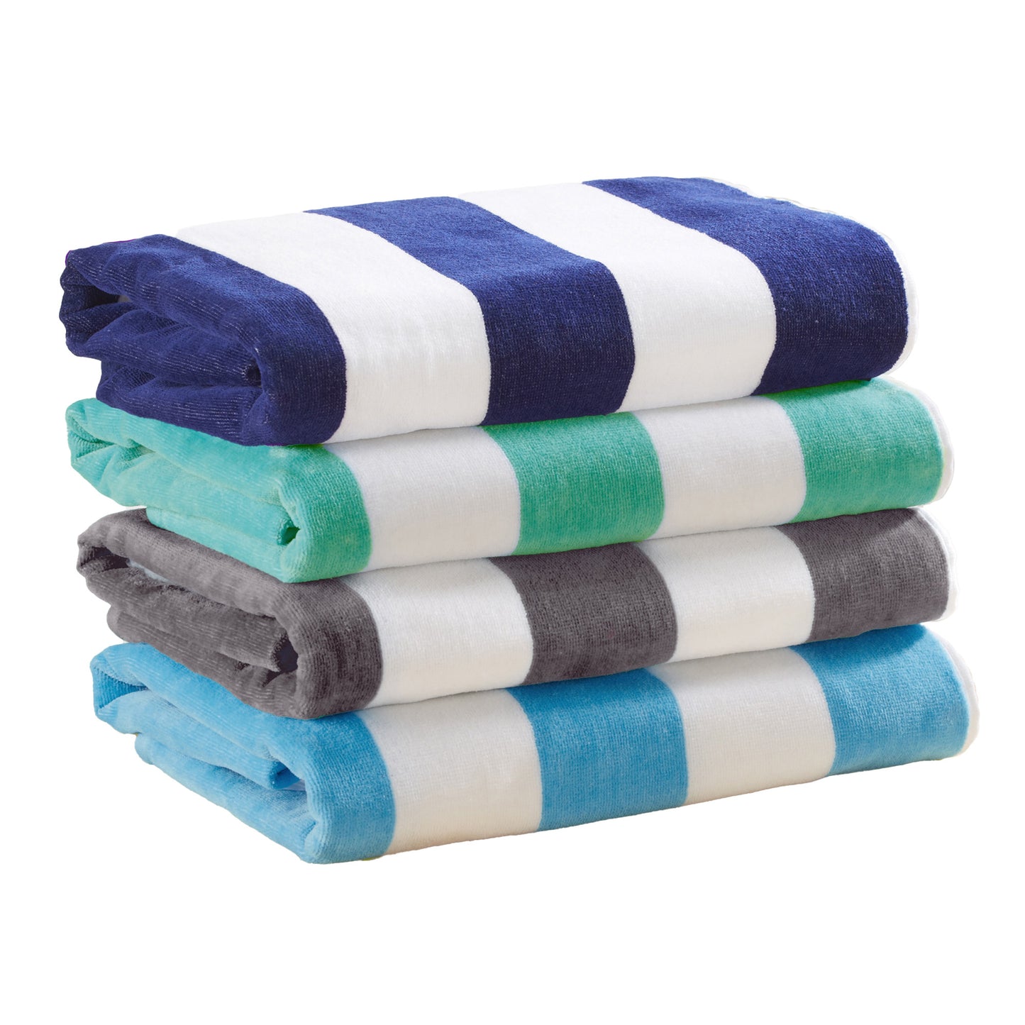 Cotton Velour Cabana Stripe Beach Towel - Novia Collection