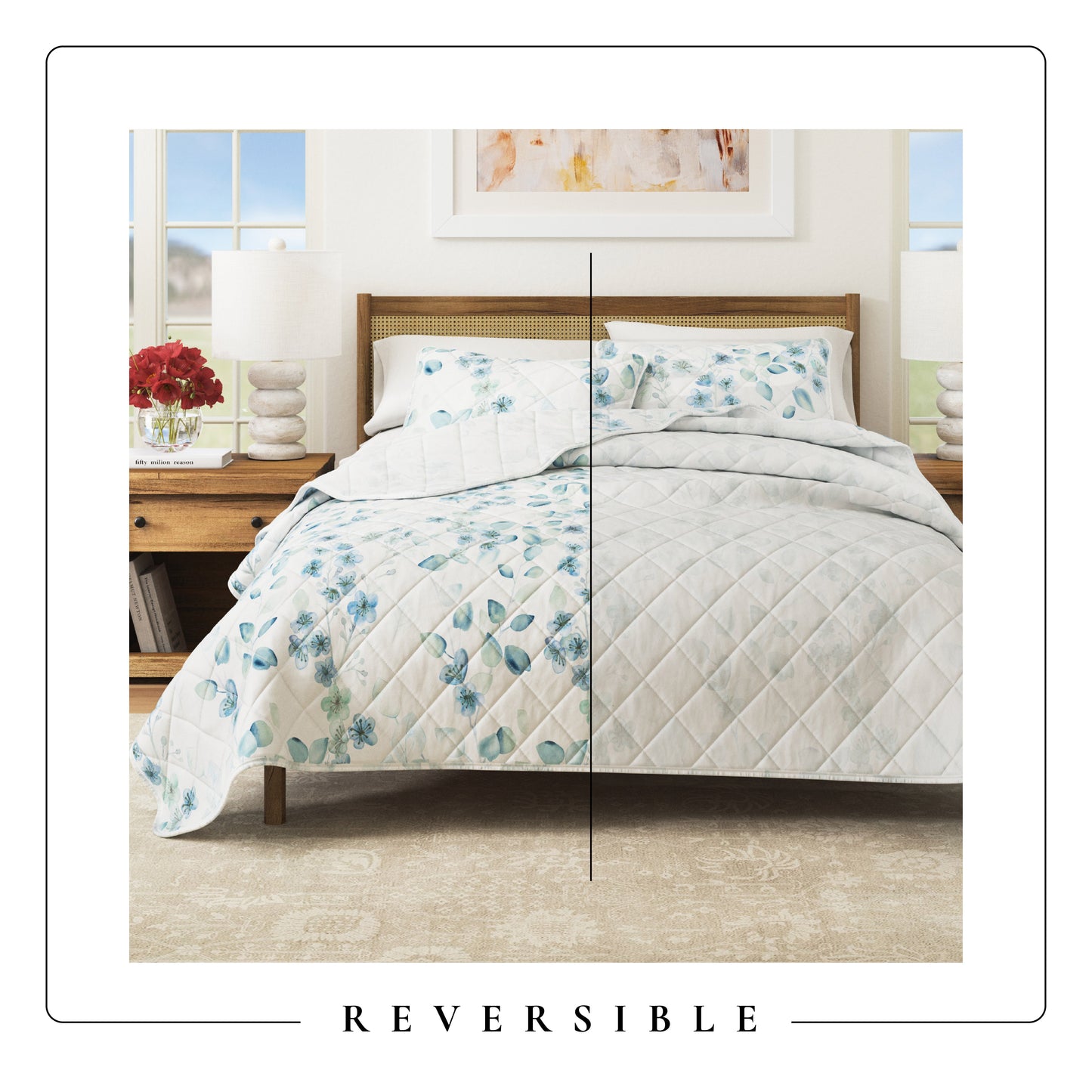 Miranda Collection Floral Quilt Set
