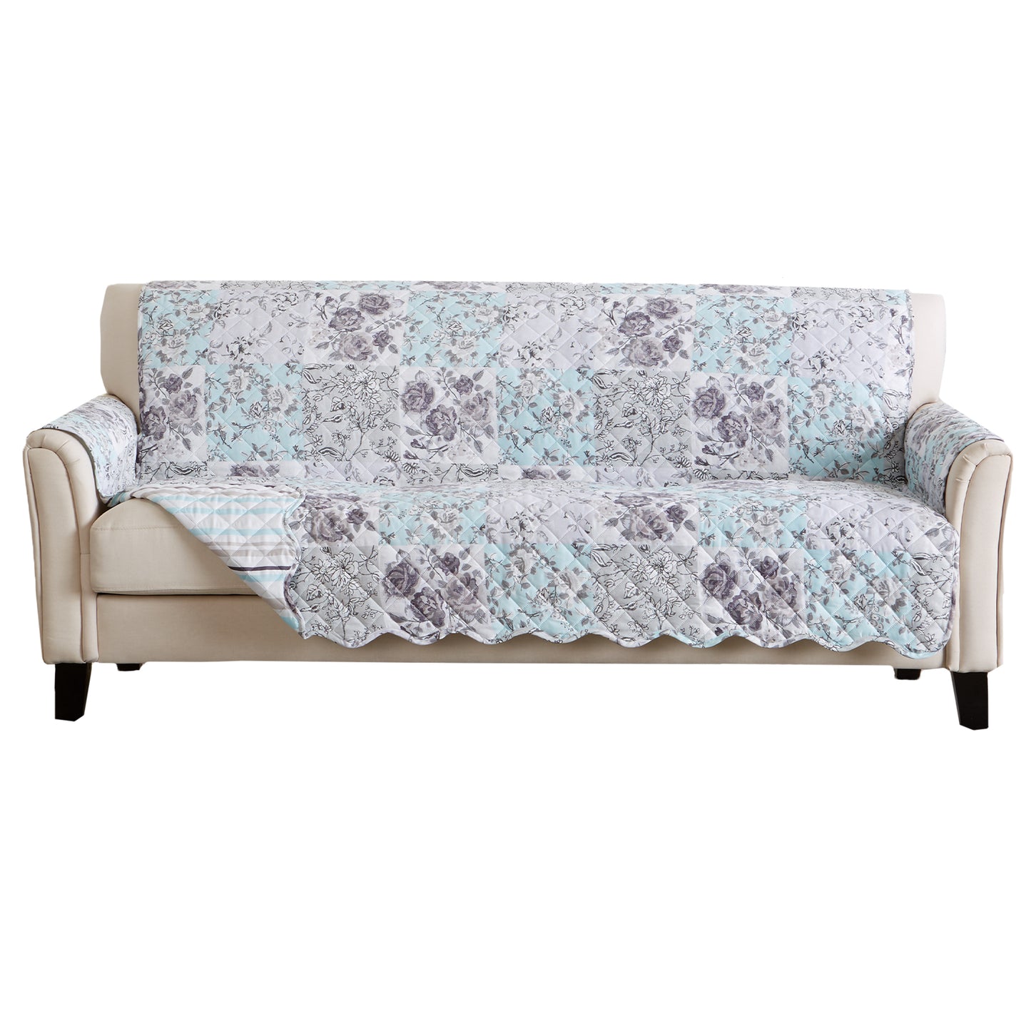 Reversible Floral Patchwork Furniture Protector - Maribel Collection