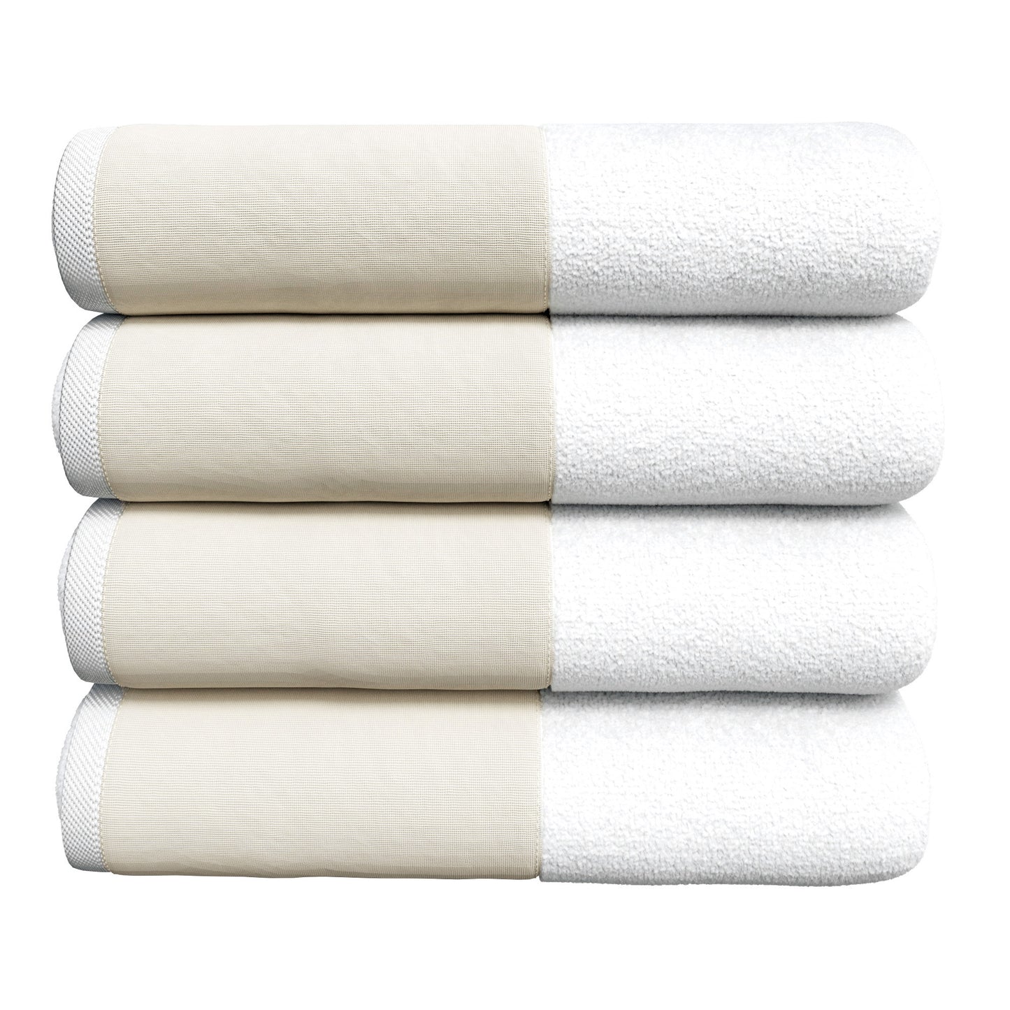 Cotton Linen-Like Border 6-Piece Towel Set - Priya Collection