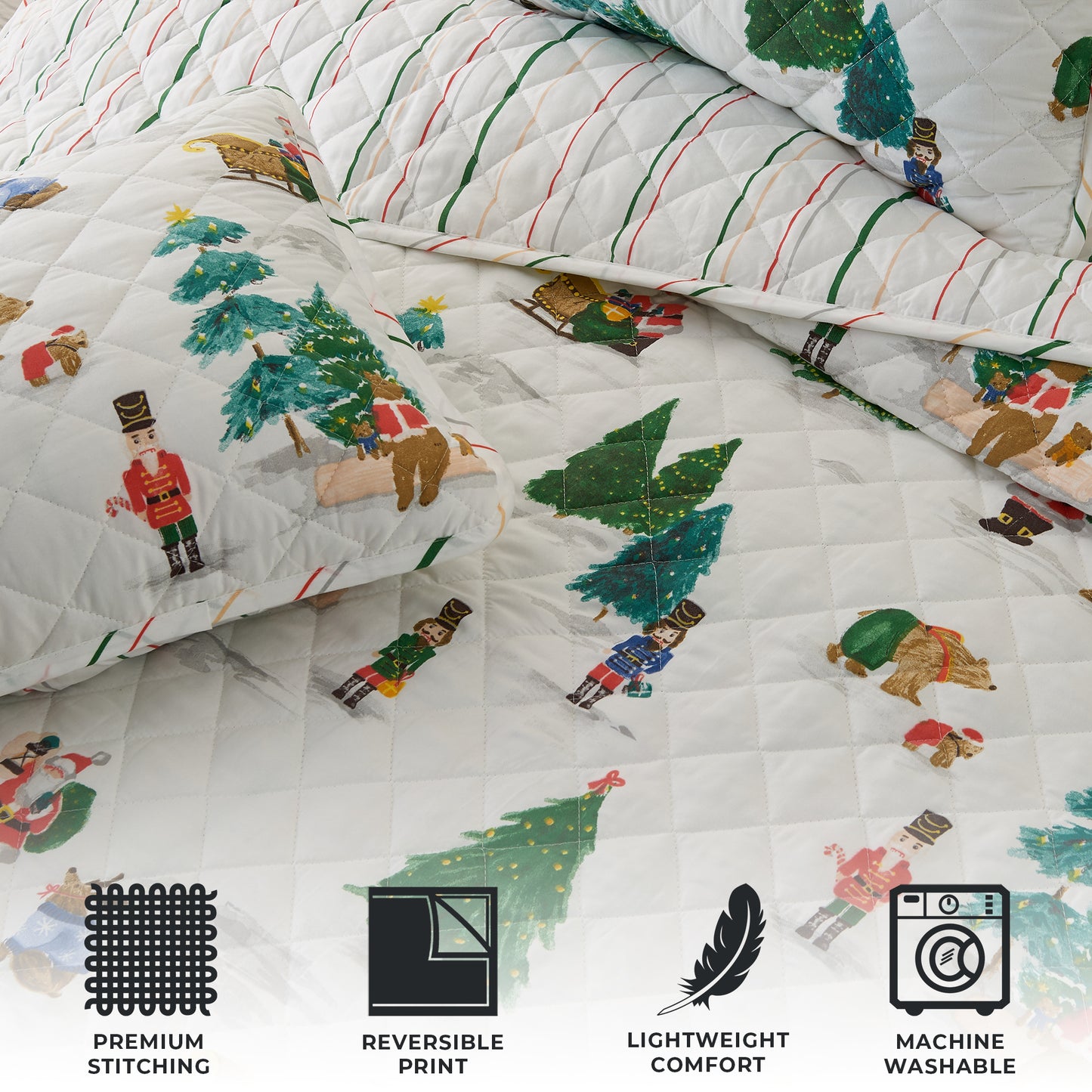 3 Piece Christmas Quilt - Mittens Collection