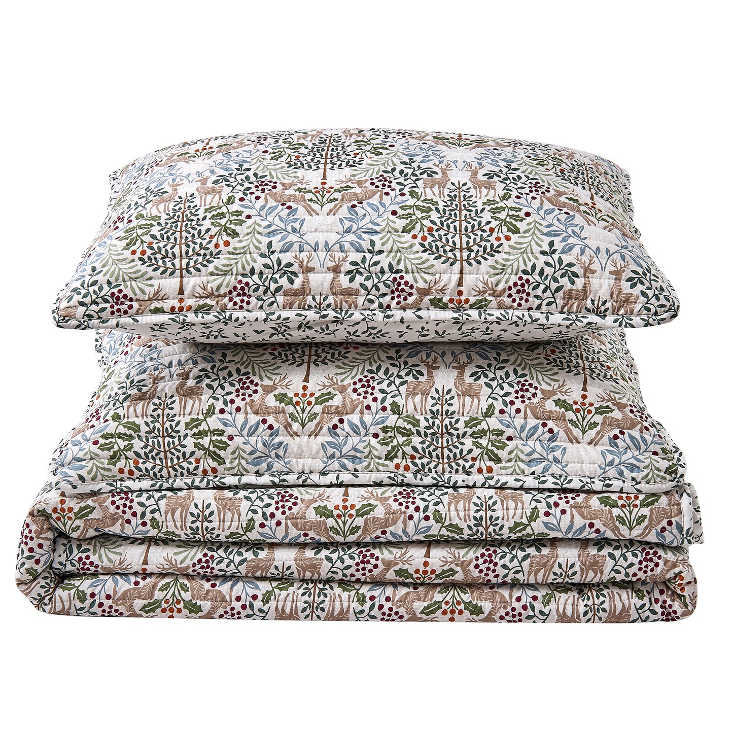 Woodland Deer Holiday Quilt Set