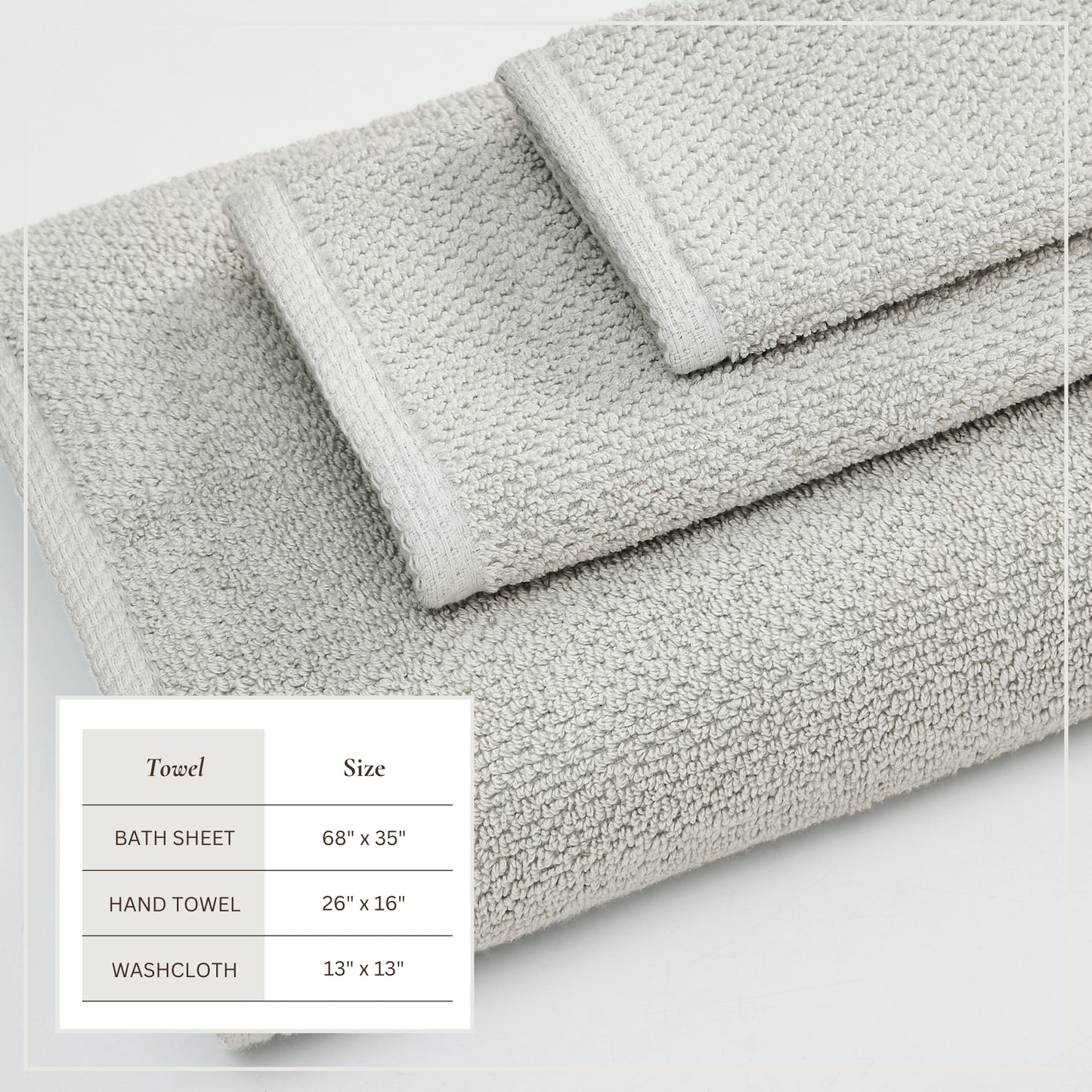 Cotton Textured Bath Towel Set - Acacia Collection