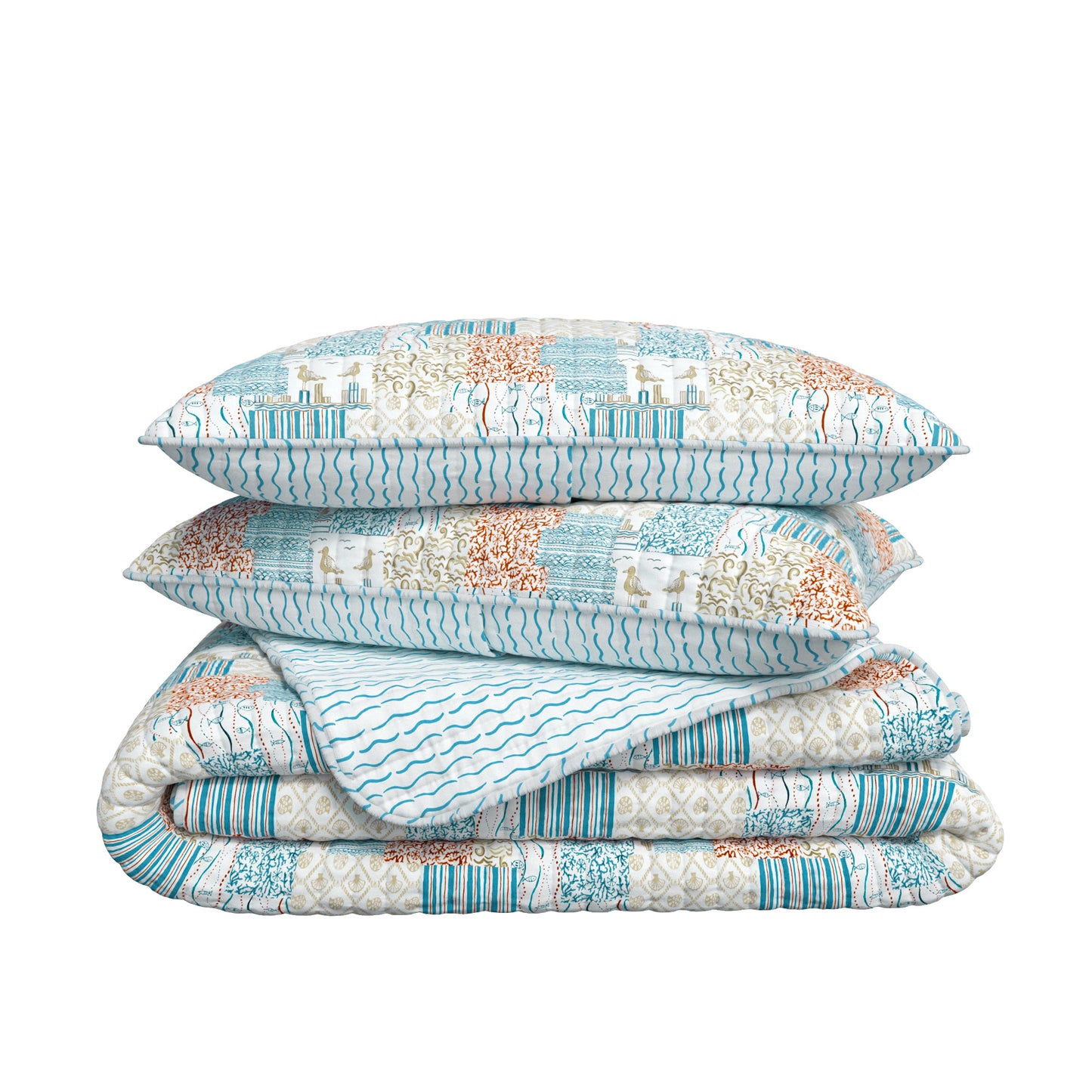 Coastal Patchwork Quilt Set