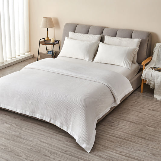 100% Cotton Lightweight Waffle Weave Blanket - Hazel Collection