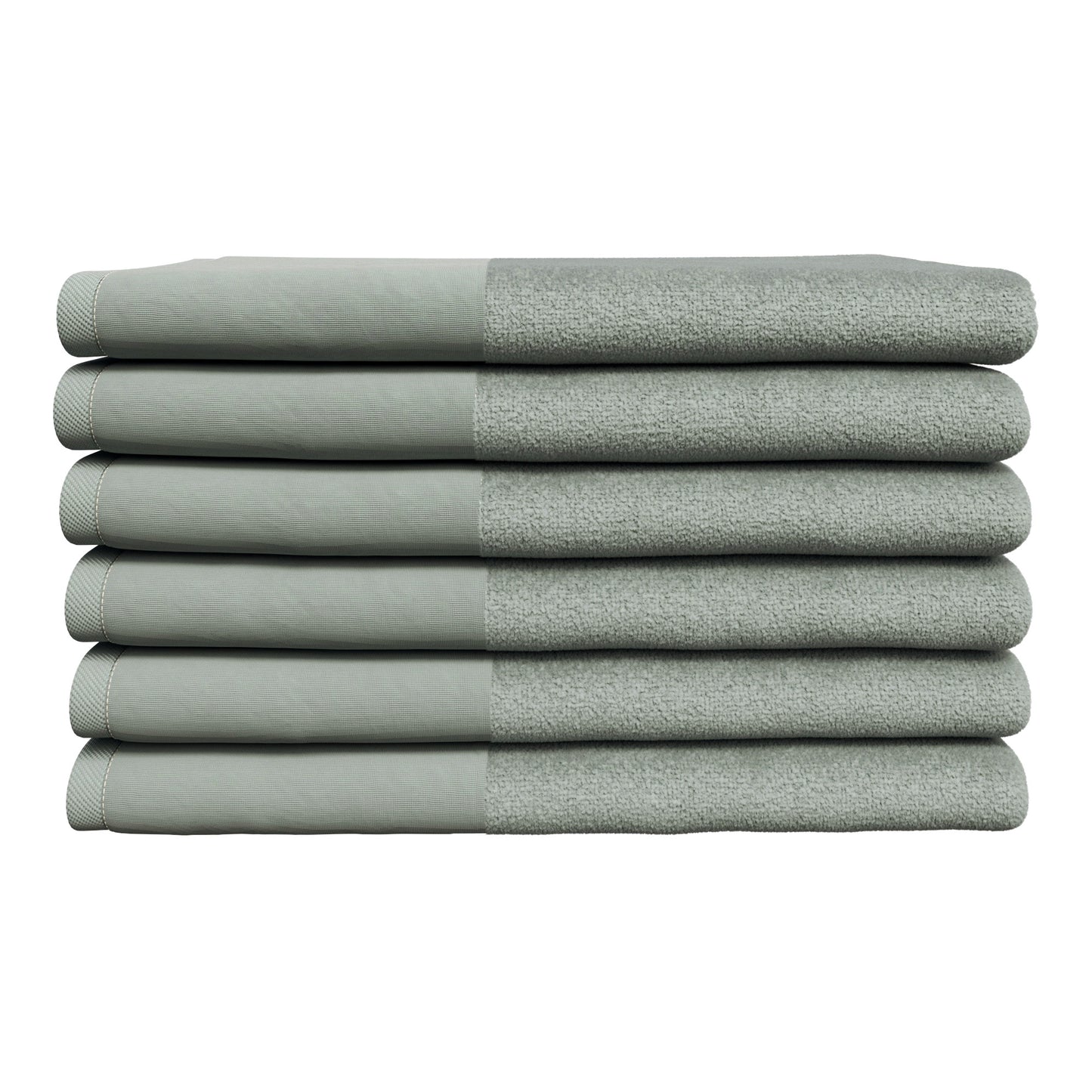 Cotton Linen-Like Border 6-Piece Towel Set - Priya Collection