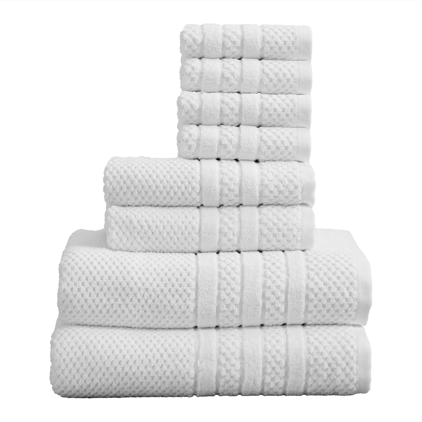 100% Cotton Checkered Jacquard Bath Towel Set - Giuliana Collection