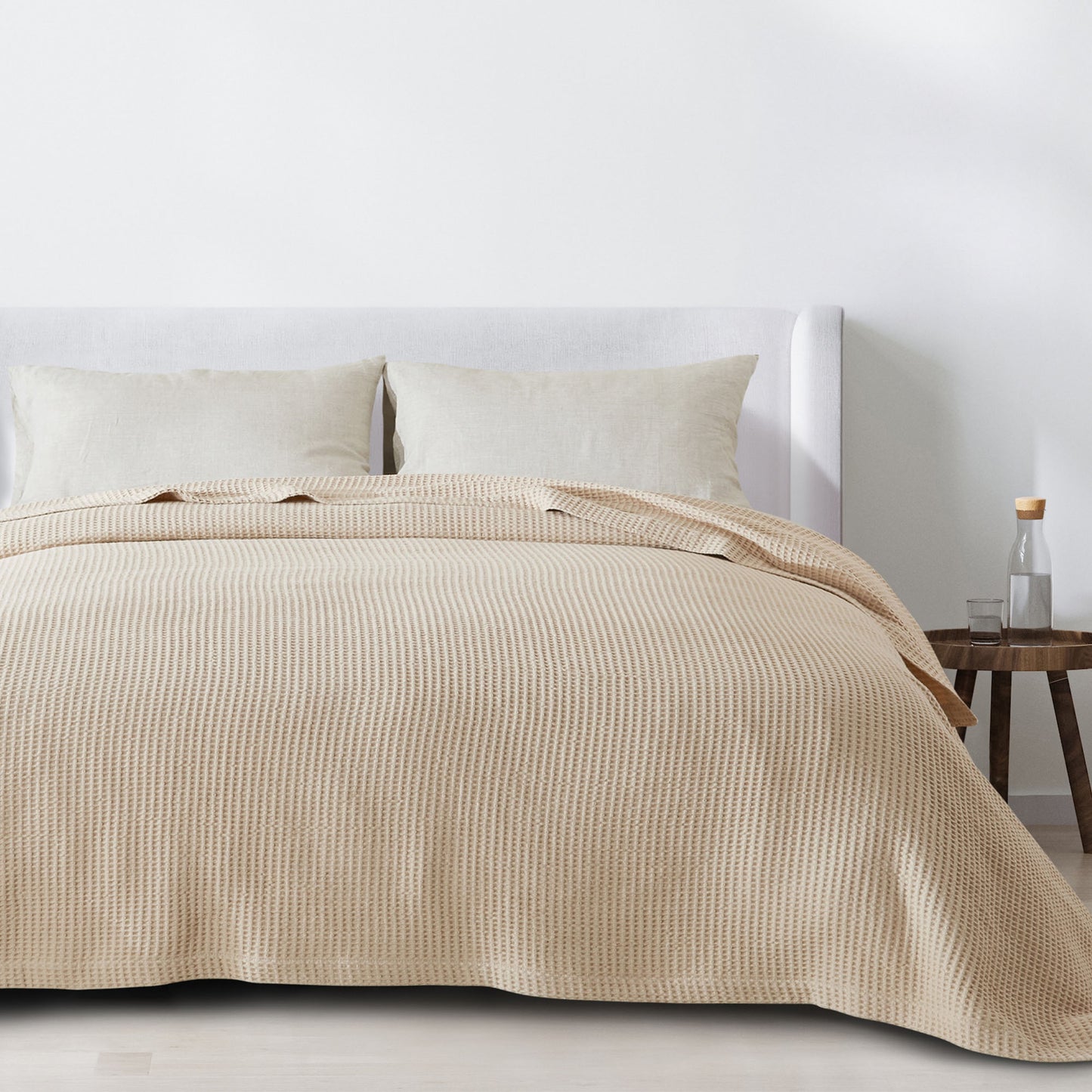 100% Cotton Waffle Weave Blanket - Mikala Collection