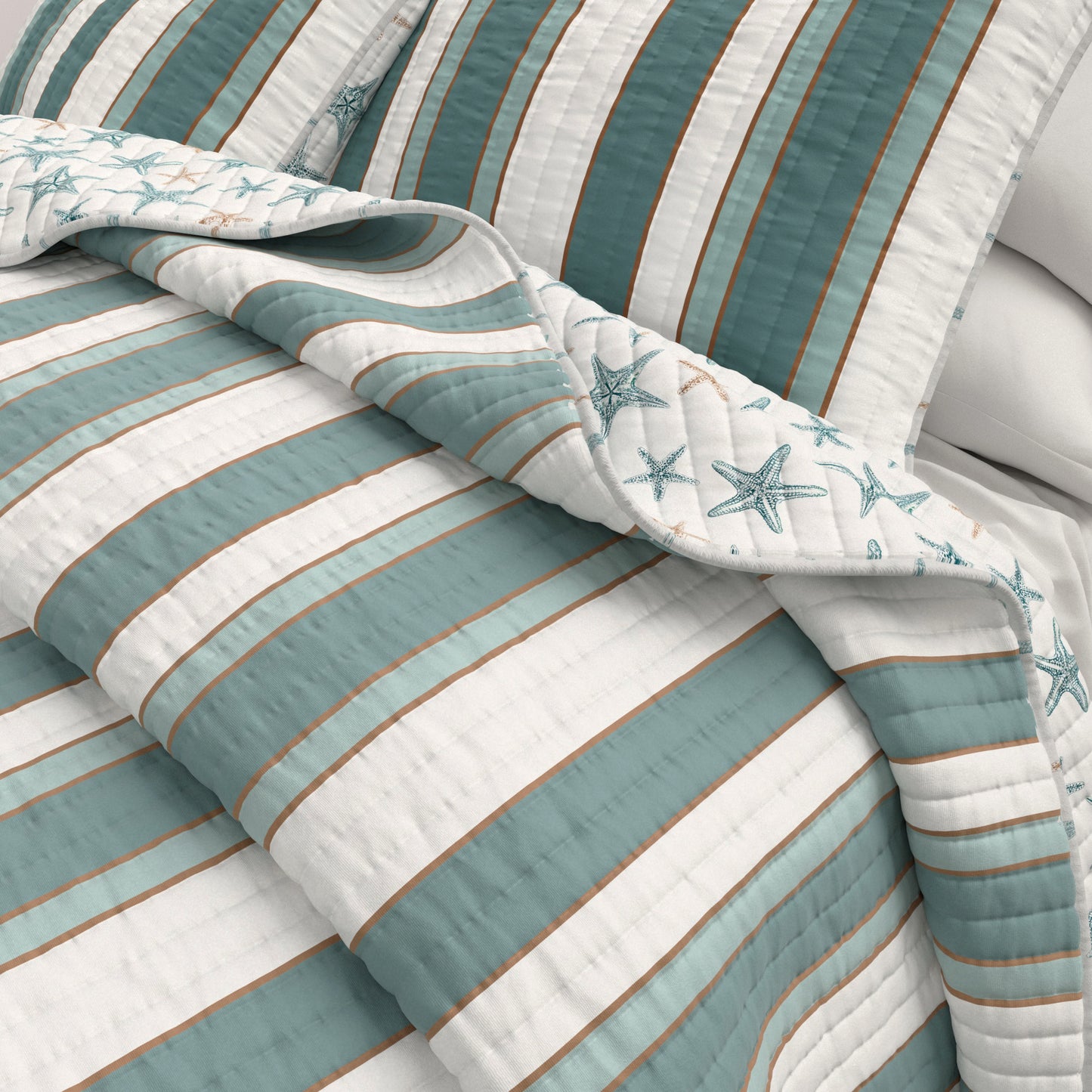 Montauk Stripe Coastal Quit Set