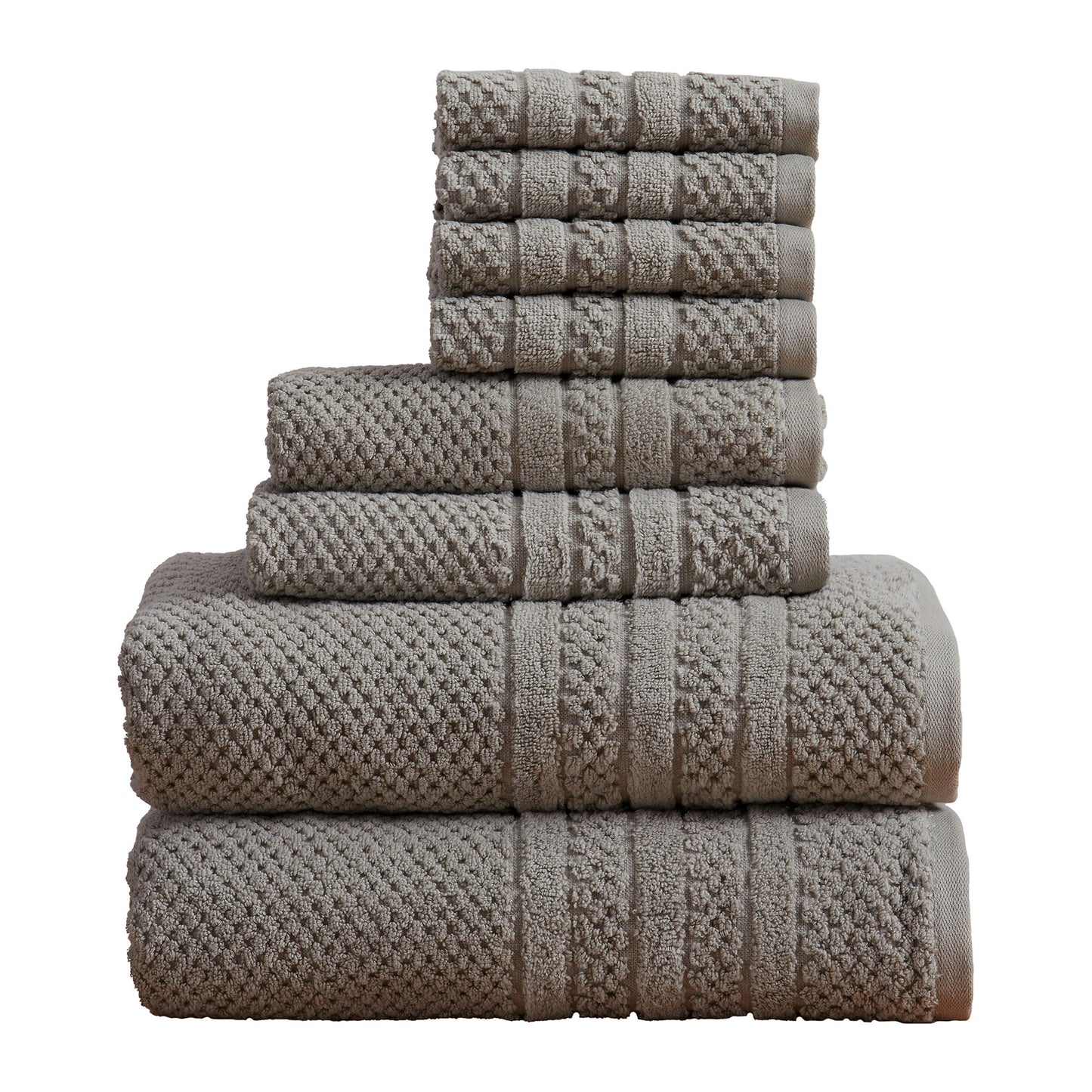 100% Cotton Checkered Jacquard Bath Towel Set - Giuliana Collection