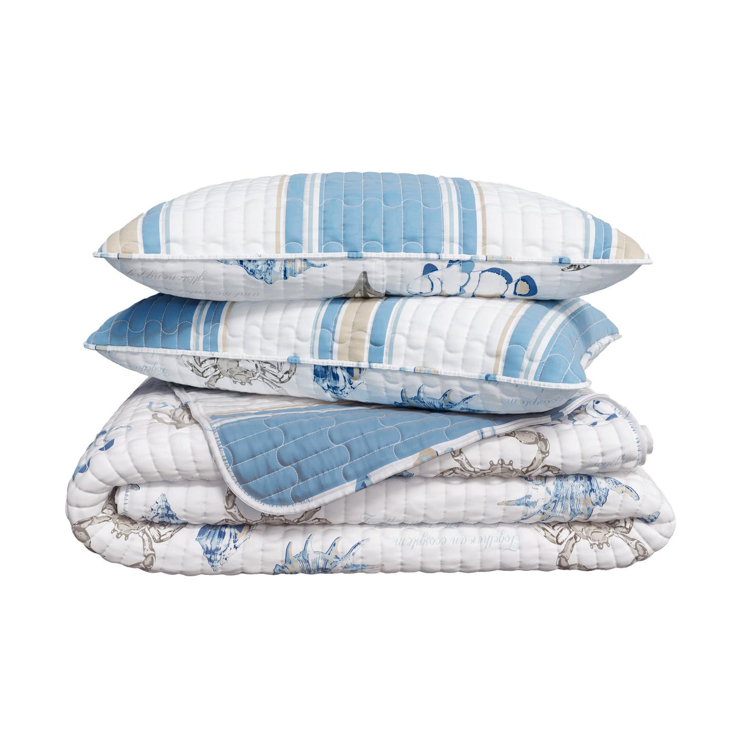 Stripe & Ocean Story Coastal Quilt Set - New Castle Collection