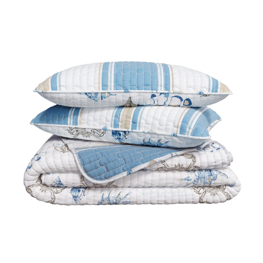 Stripe & Ocean Story Coastal Quilt Set - New Castle Collection