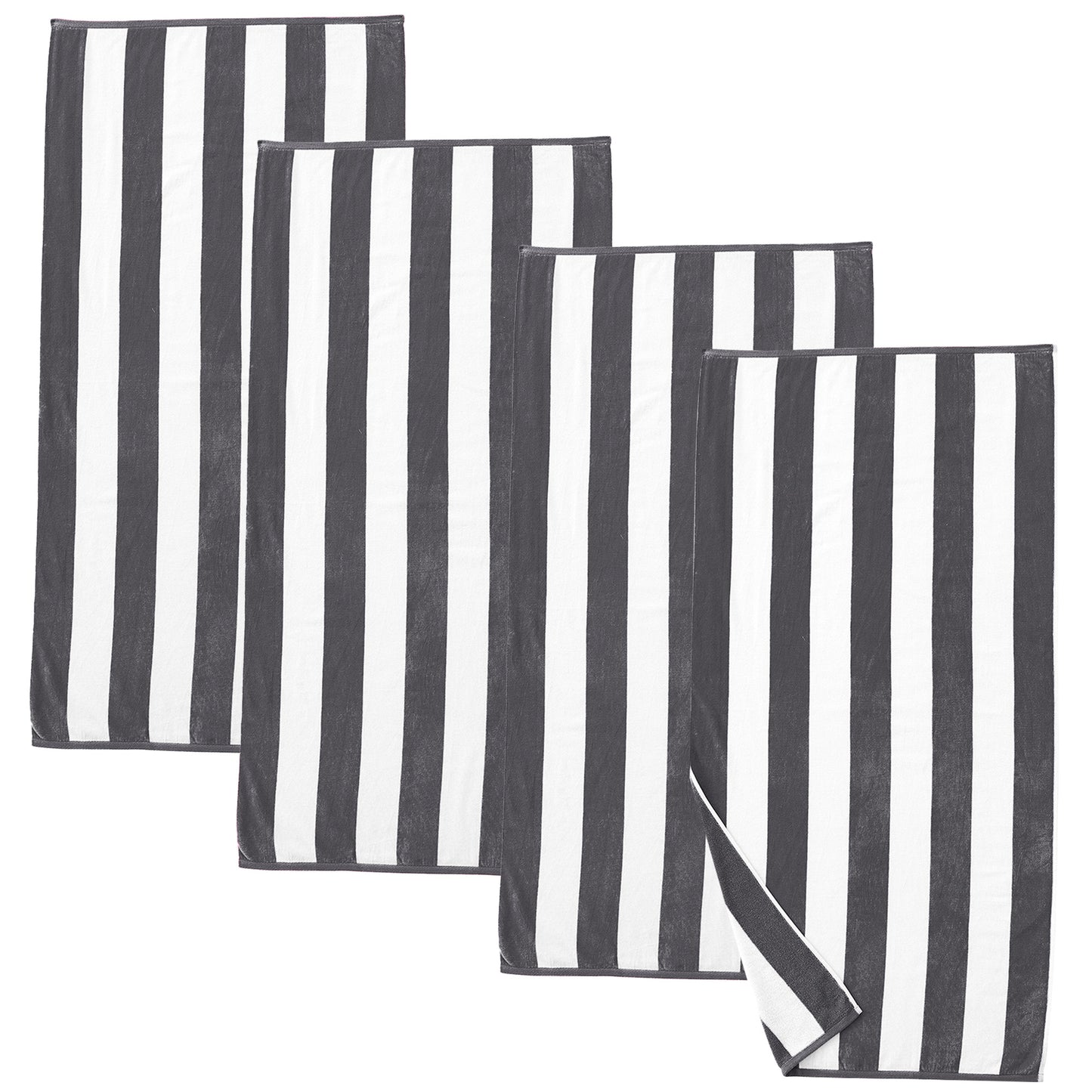 Cotton Velour Cabana Stripe Beach Towel - Novia Collection