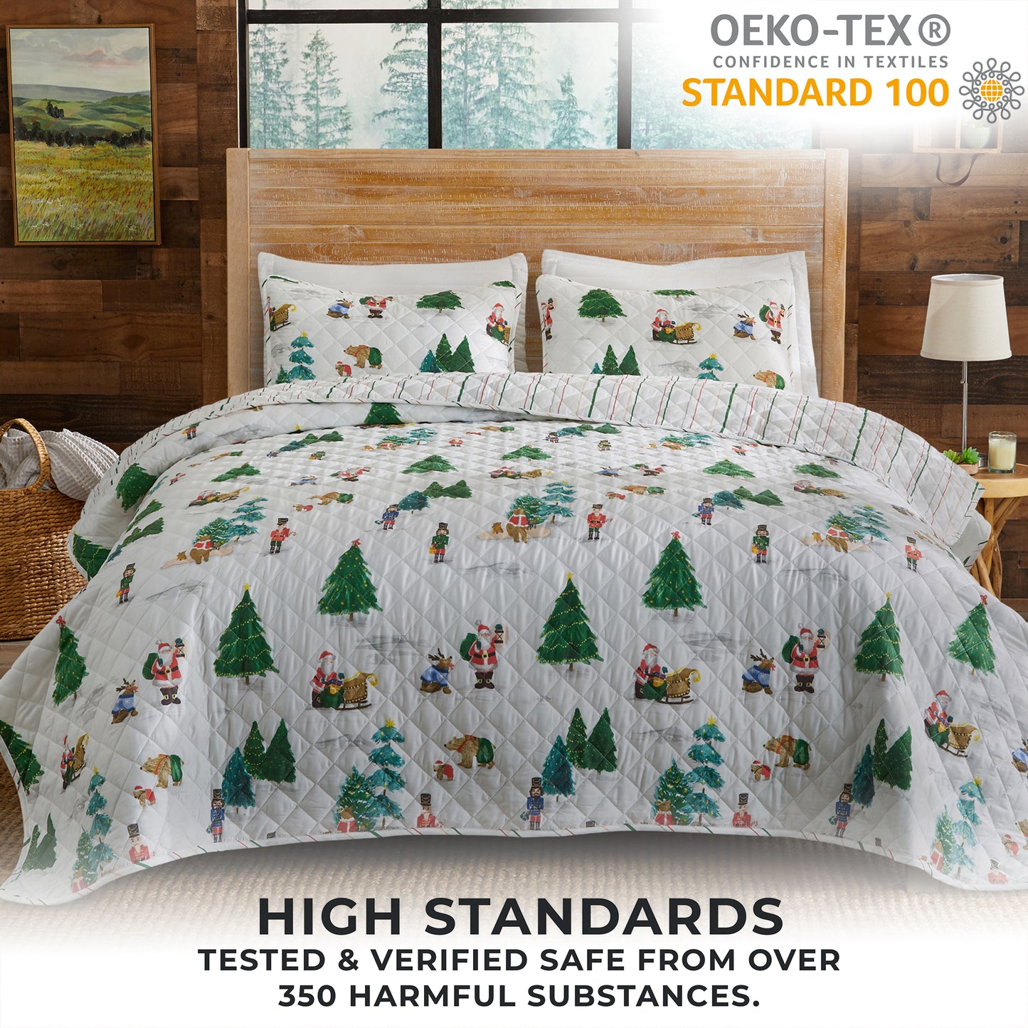3 Piece Christmas Quilt - Mittens Collection