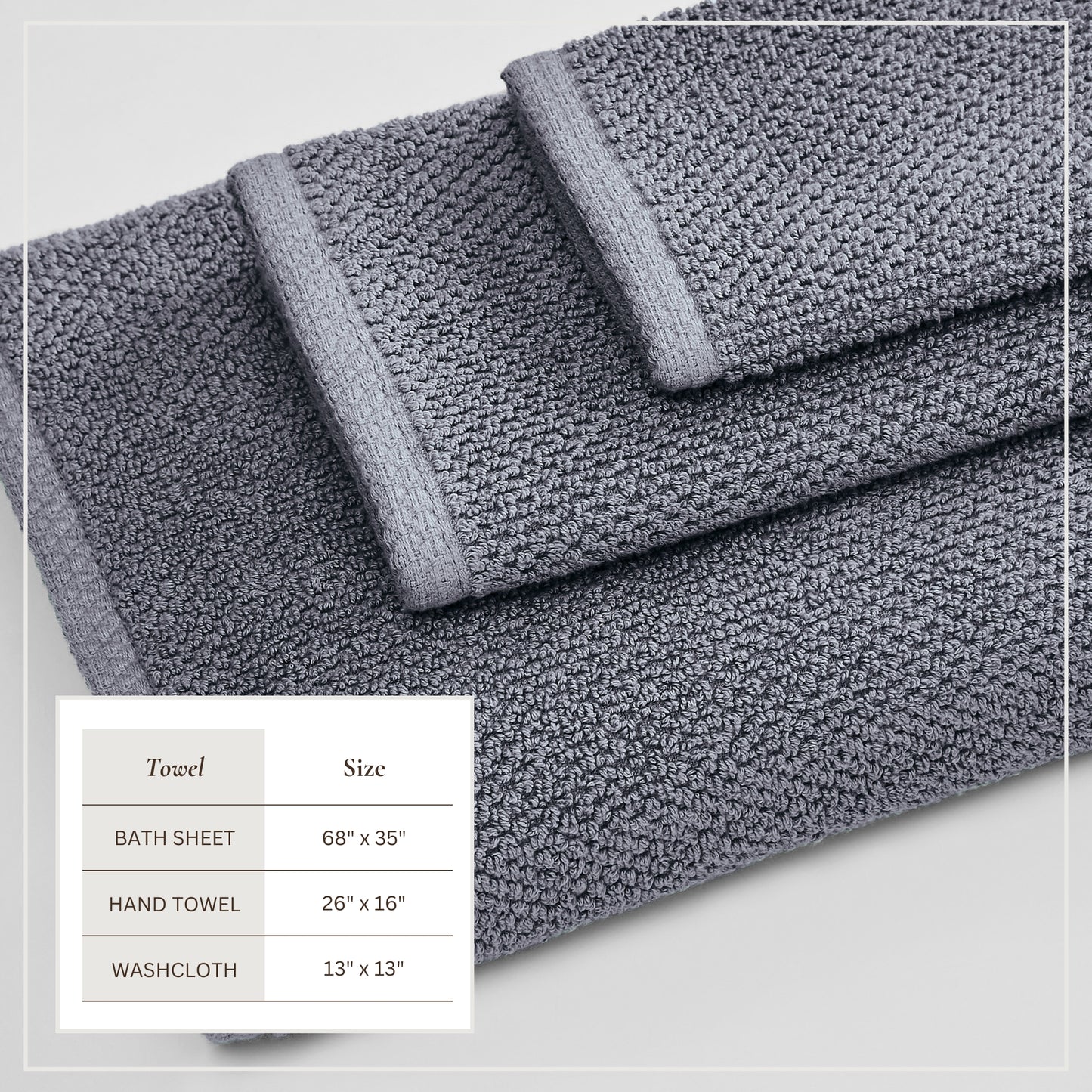 Cotton Textured Bath Towel Set - Acacia Collection
