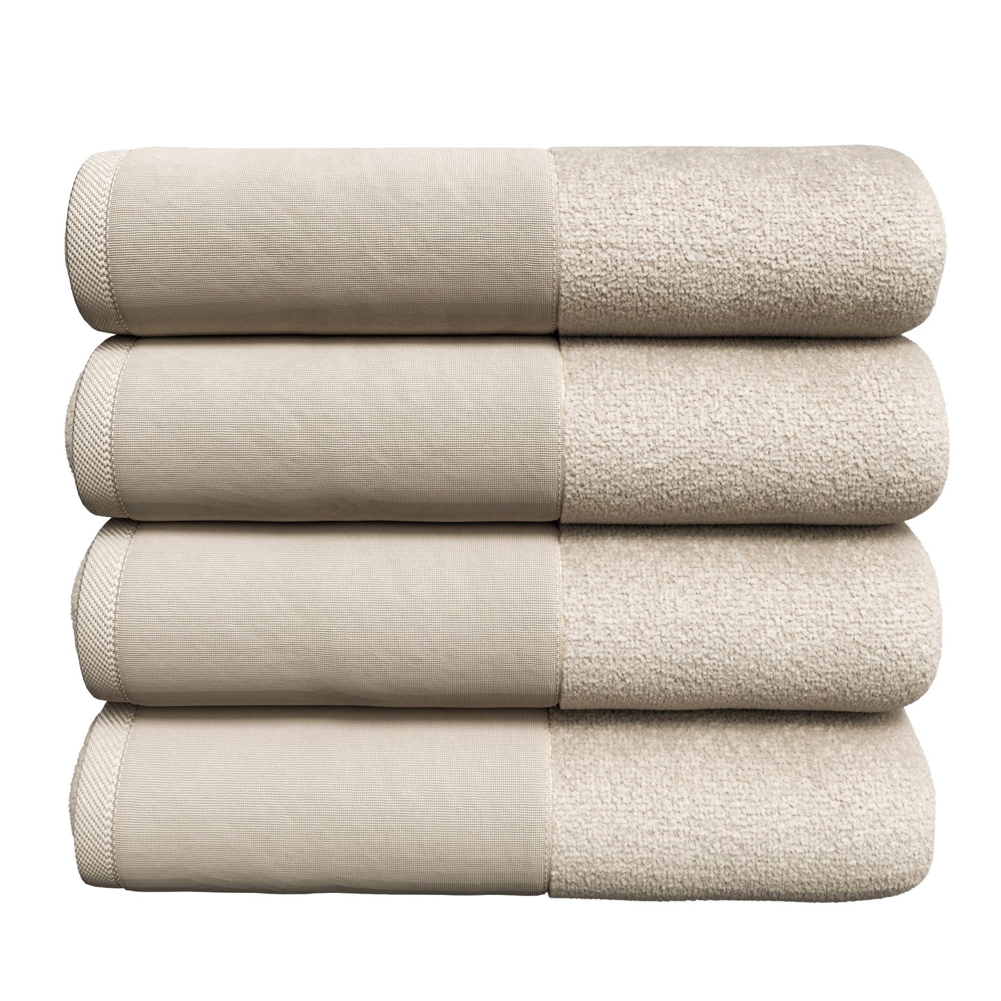 Cotton Linen-Like Border 6-Piece Towel Set - Priya Collection