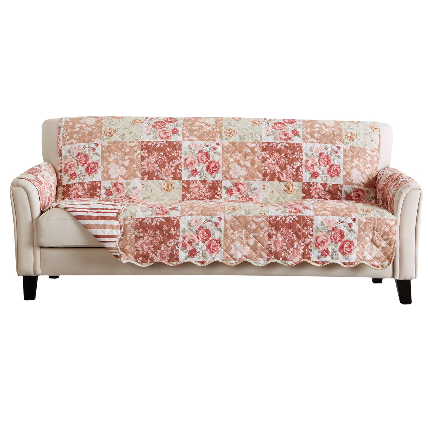 Reversible Floral Patchwork Furniture Protector - Maribel Collection