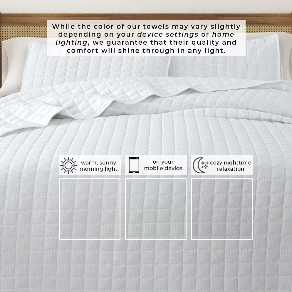 Box-Stitched Seersucker Quilt Set - Seersucker Collection