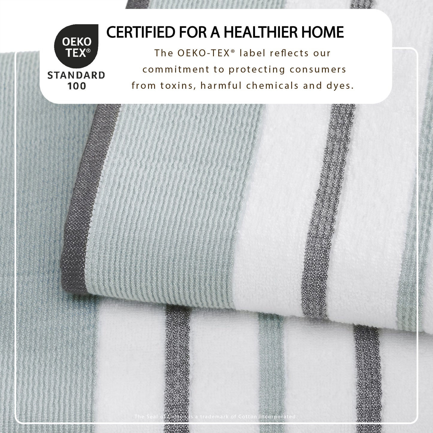 Decorative Cotton Stripe Bath Towel Set - Noelle Collection