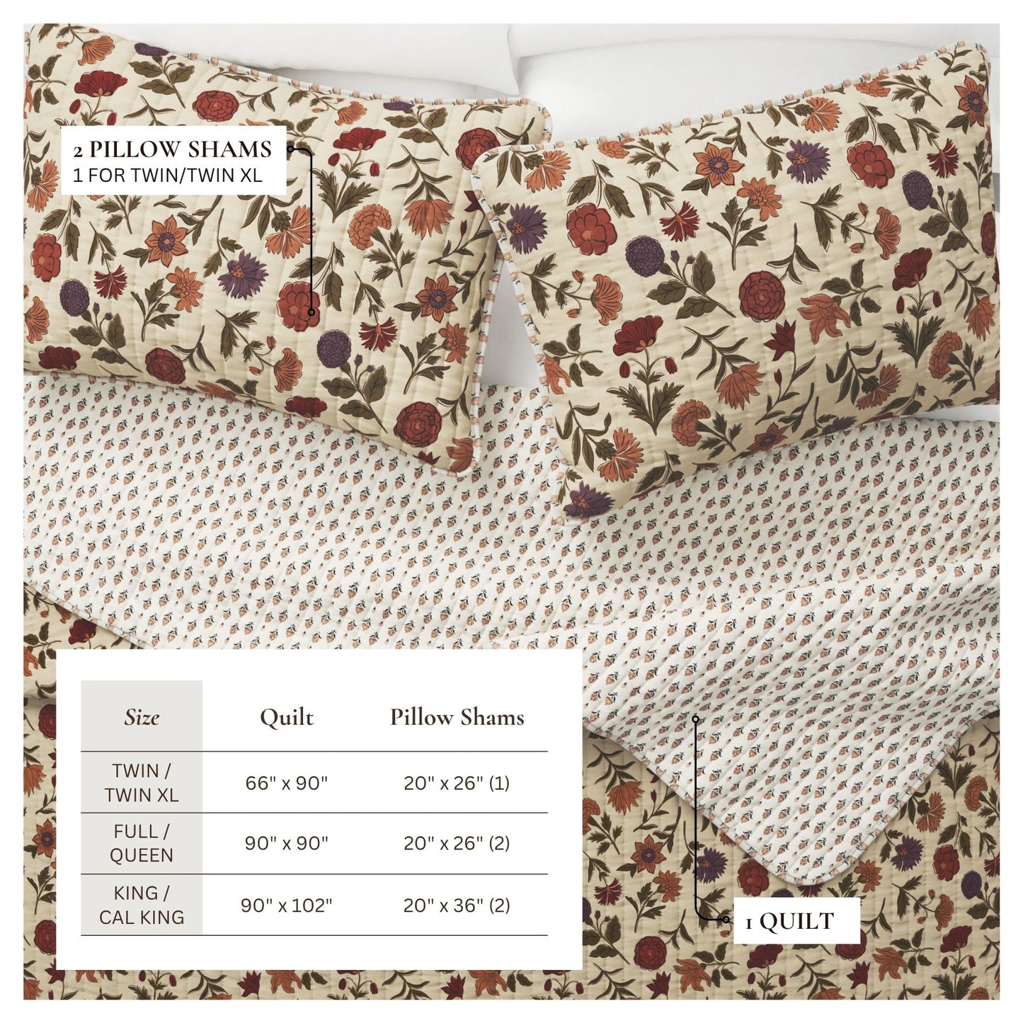 Heritage Floral Quilt Set