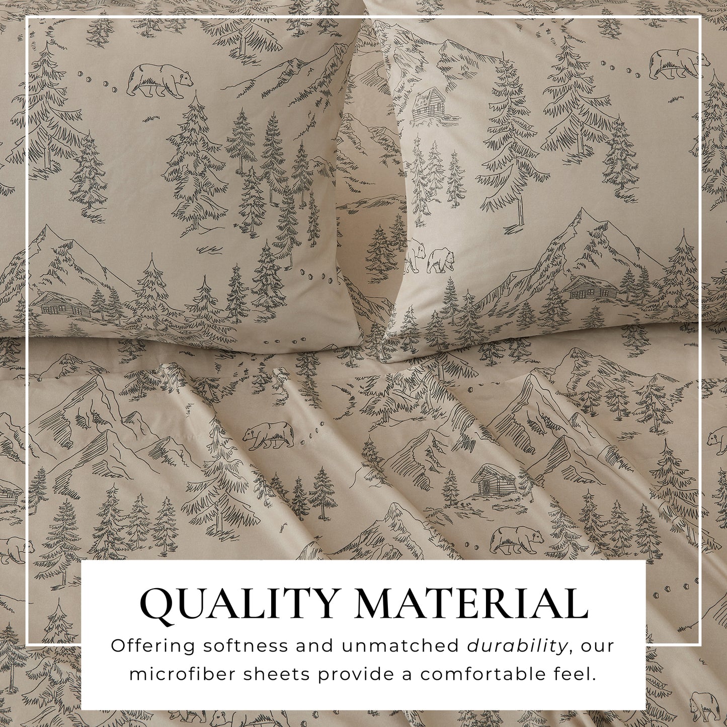 4-Piece Lodge Microfiber Sheet - Mountain Ridge Collection