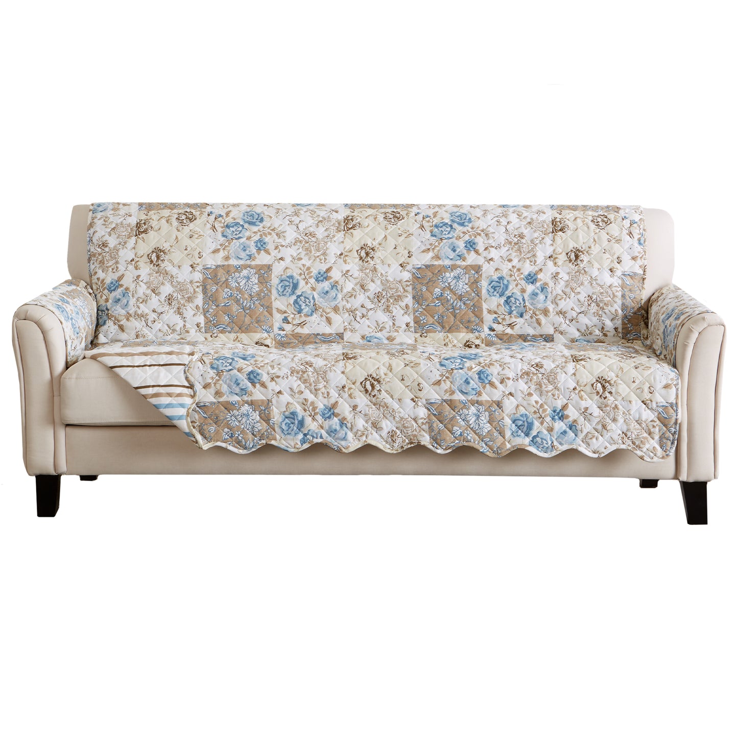 Reversible Floral Patchwork Furniture Protector - Maribel Collection