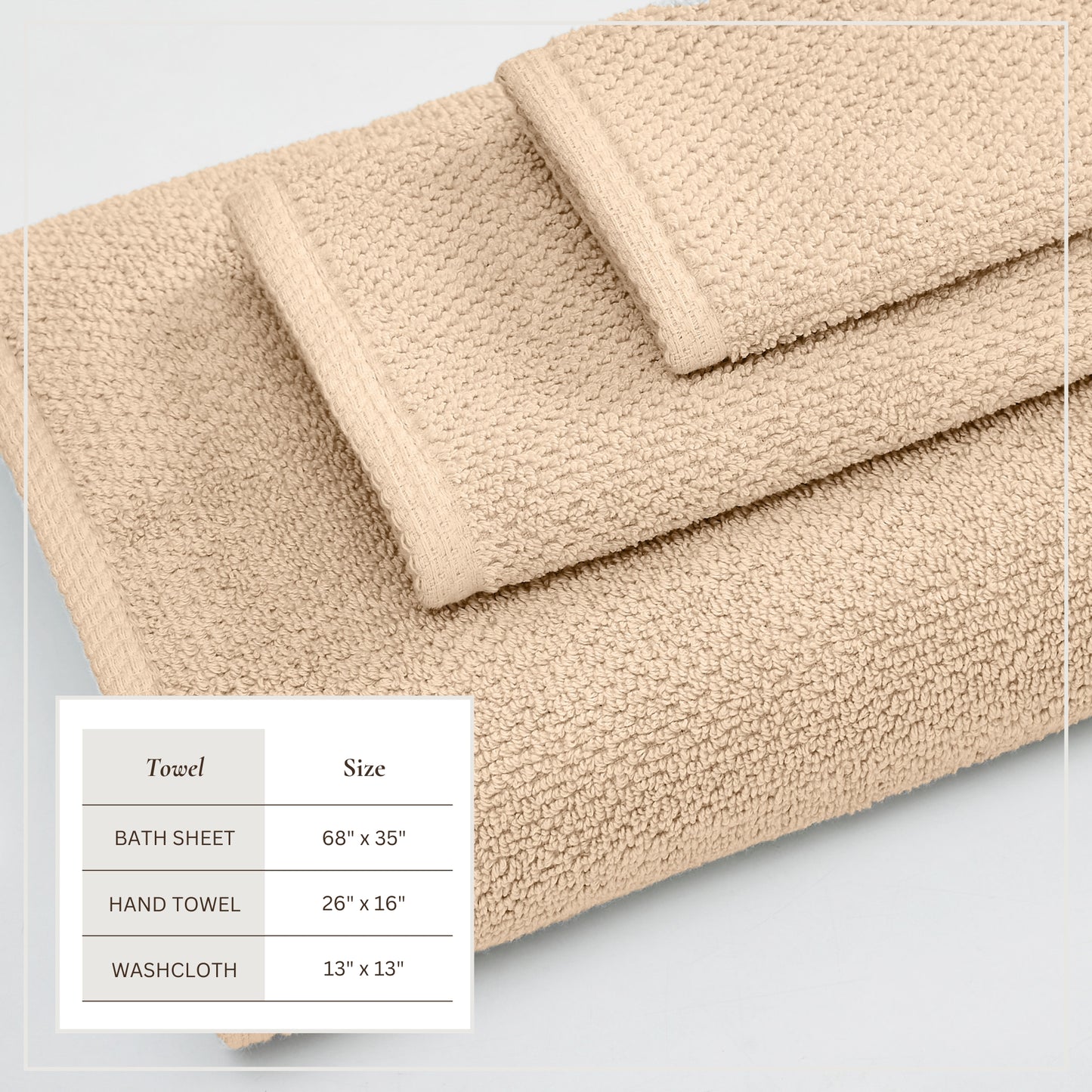 Cotton Textured Bath Towel Set - Acacia Collection