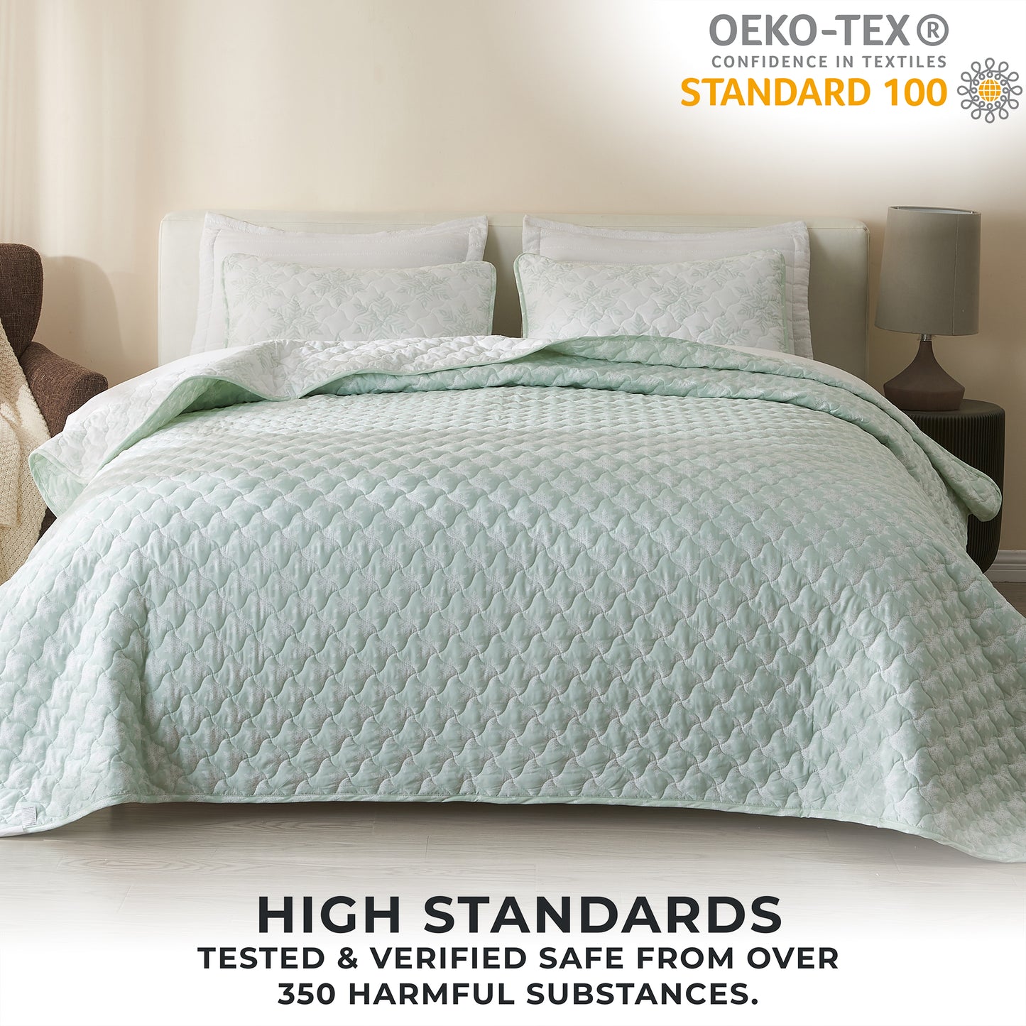 3 Piece Large Snowflake Quilt - Noemi Collection