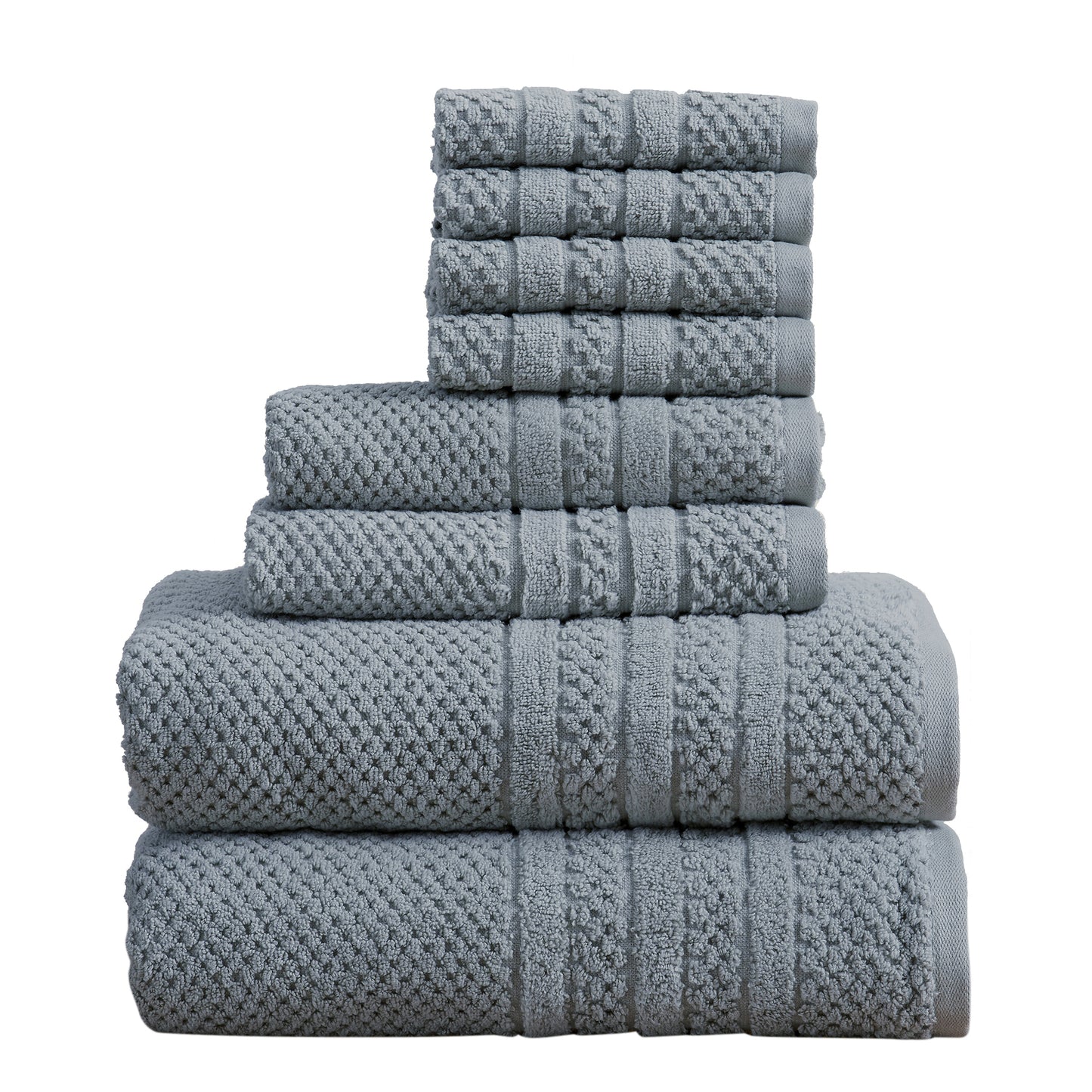 100% Cotton Checkered Jacquard Bath Towel Set - Giuliana Collection