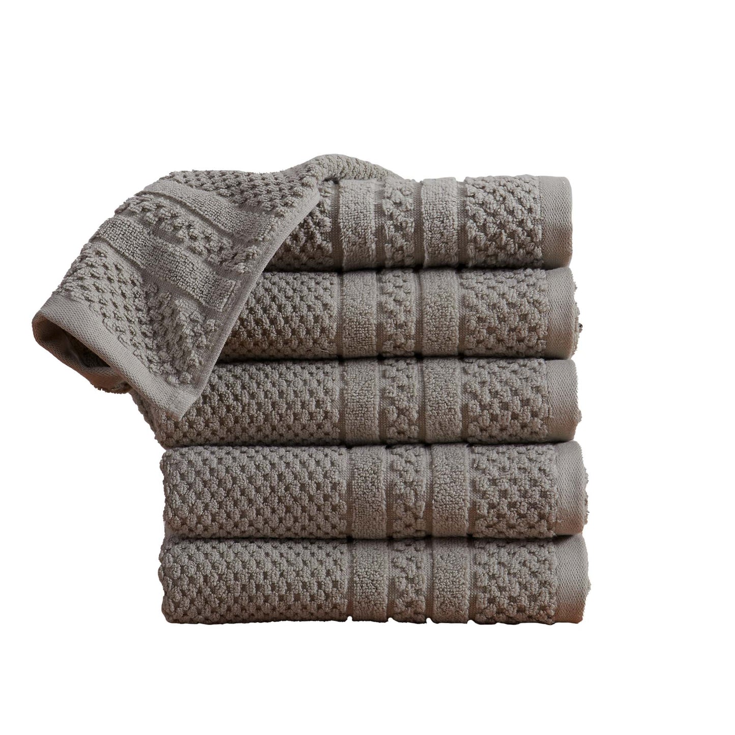 100% Cotton Checkered Jacquard Bath Towel Set - Giuliana Collection