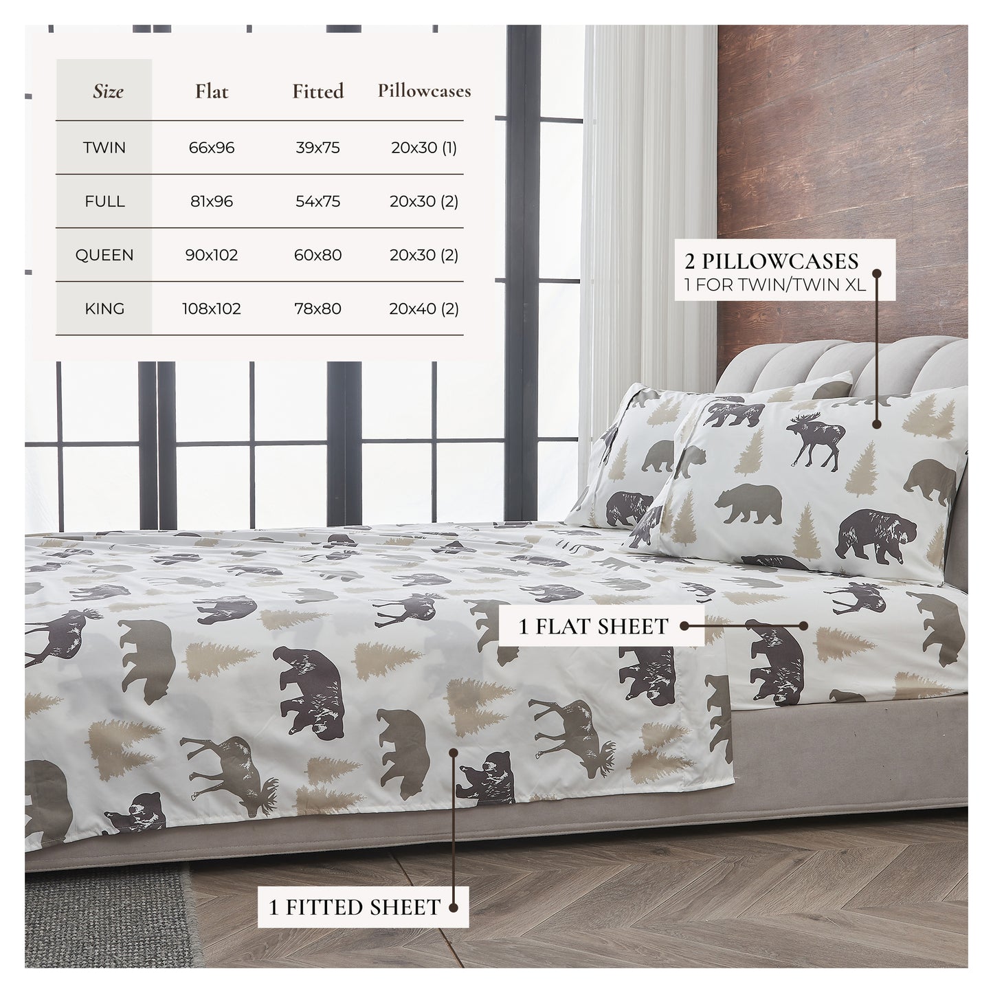 4-Piece Lodge Microfiber Sheet - Mountain Ridge Collection