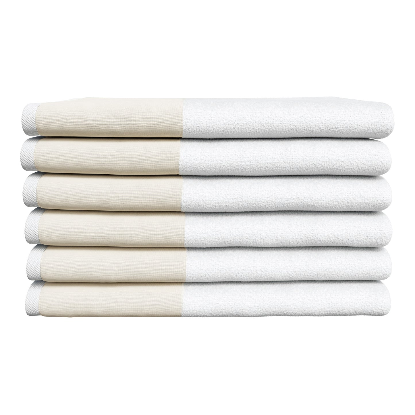 Cotton Linen-Like Border 6-Piece Towel Set - Priya Collection