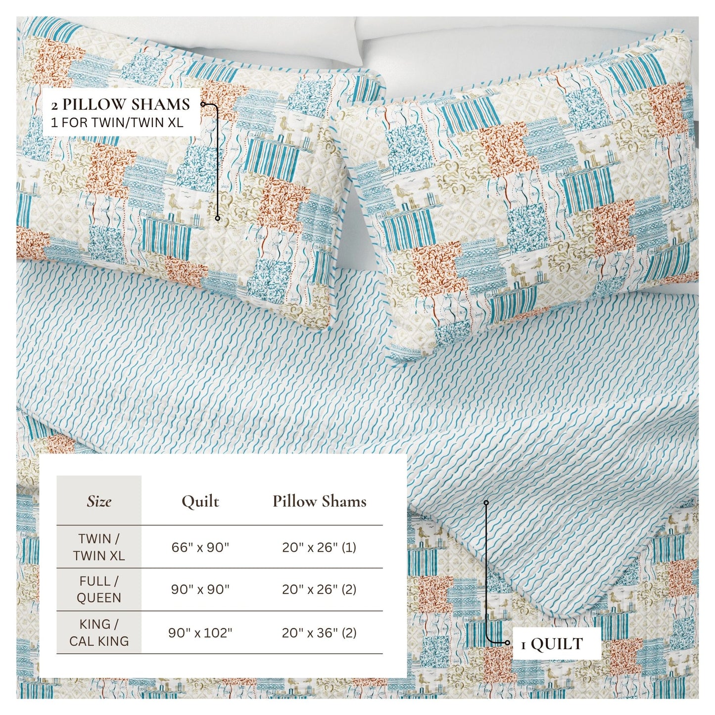 Coastal Patchwork Quilt Set