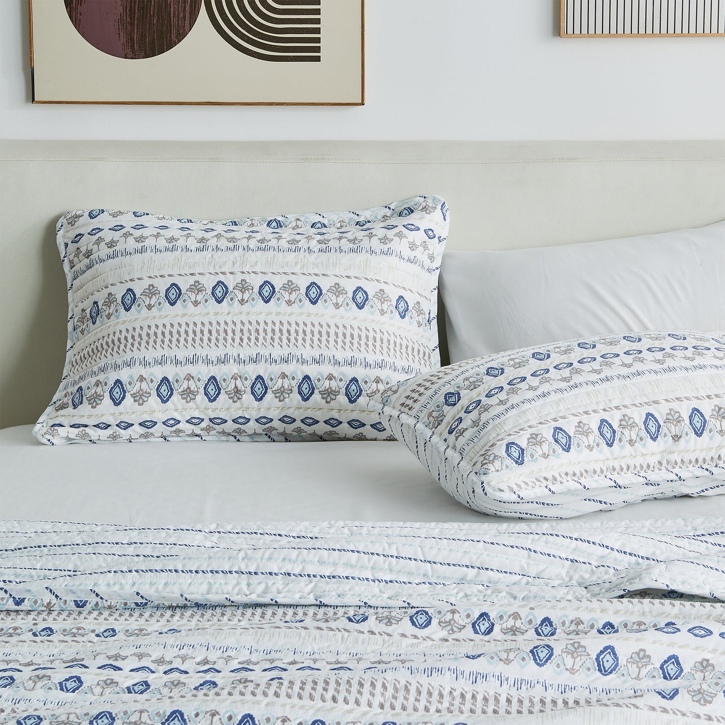 Striped Microfiber Quilt Set - Arista Collection