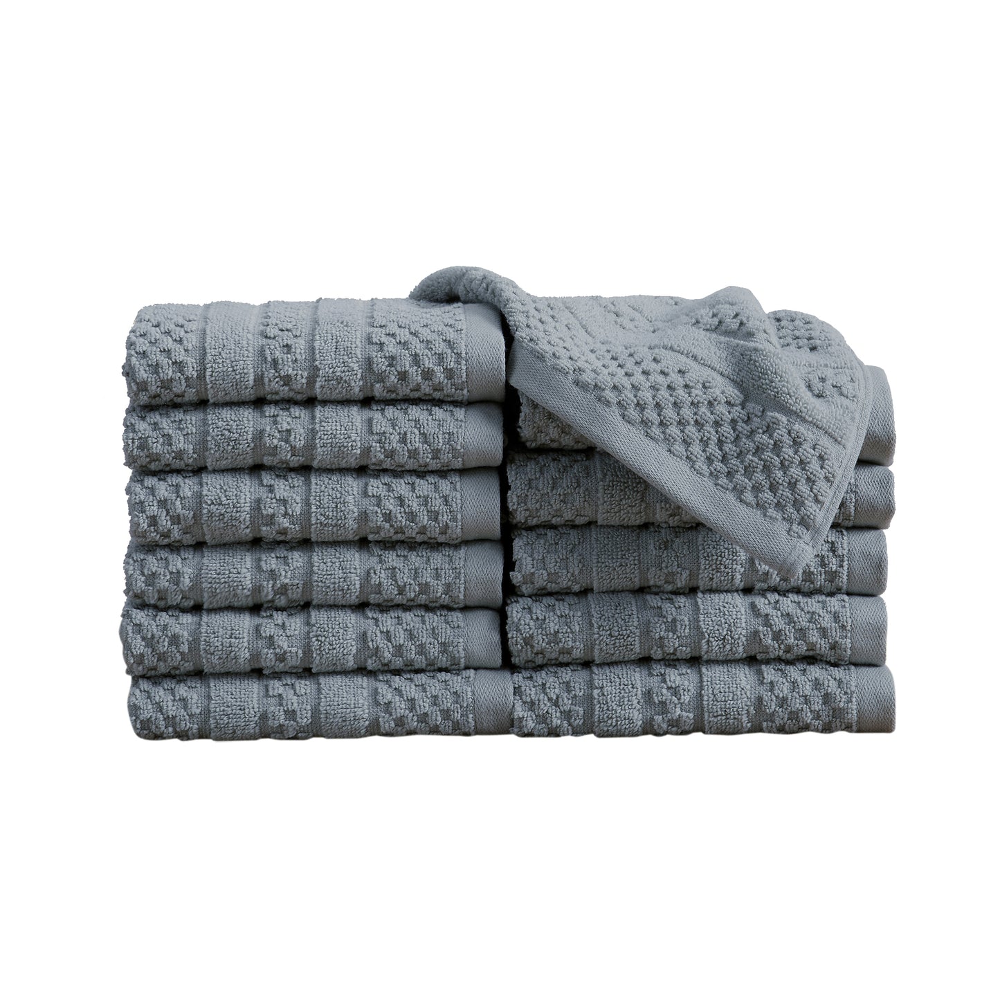 100% Cotton Checkered Jacquard Bath Towel Set - Giuliana Collection