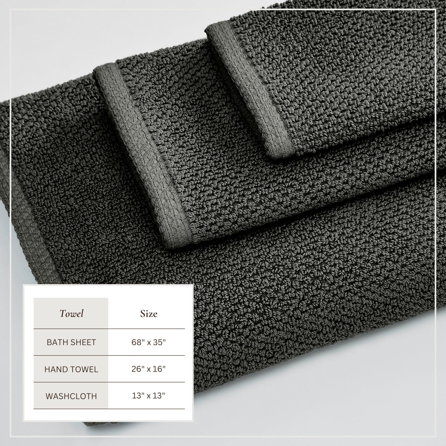Cotton Textured Bath Towel Set - Acacia Collection